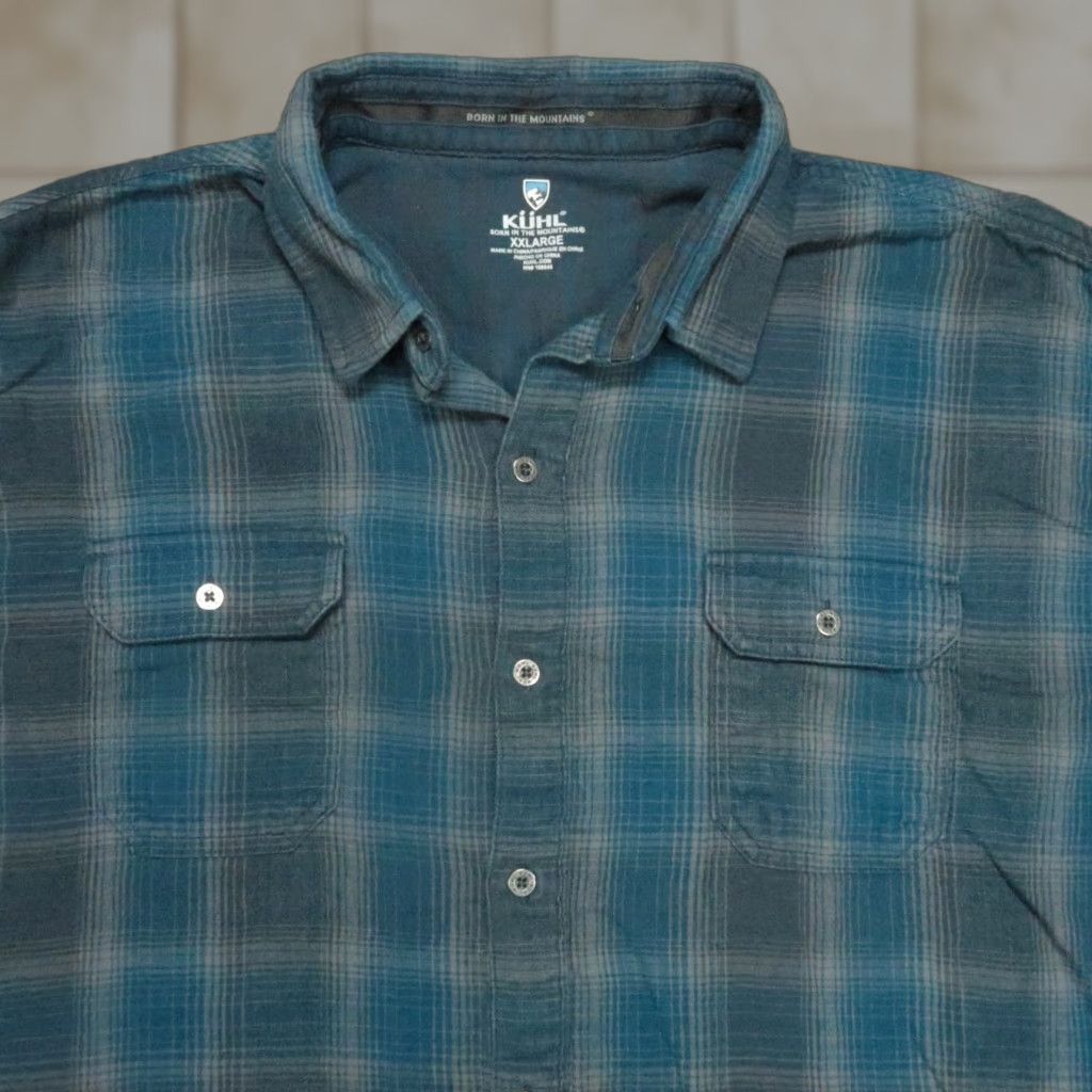 Vintage Kuhl Shirt Mens 2XL Blue Plaid Flannel Long Sleeve Button-Up Shirt Casual Workwear Size US XXL / EU 58 / 5 - 1 Thumbnail