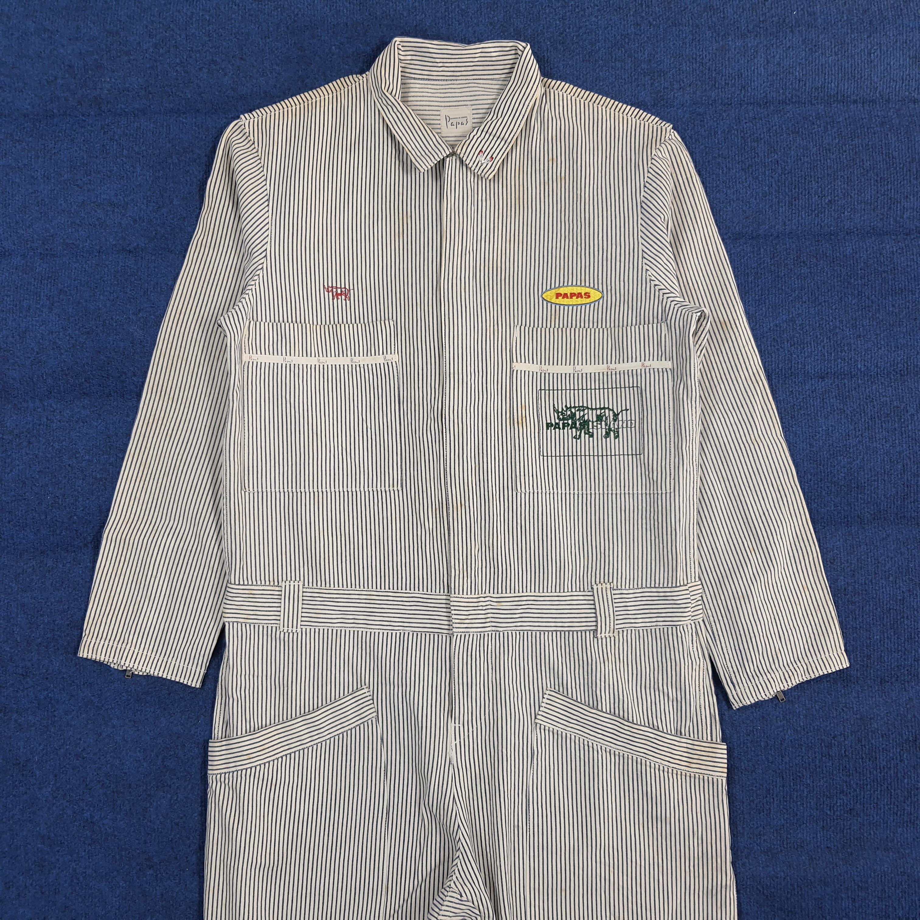Japanese Brand PAPAS Hickory Stripe Custom Hysteric Coverall C302N19 Size US M / EU 48-50 / 2 - 3 Thumbnail