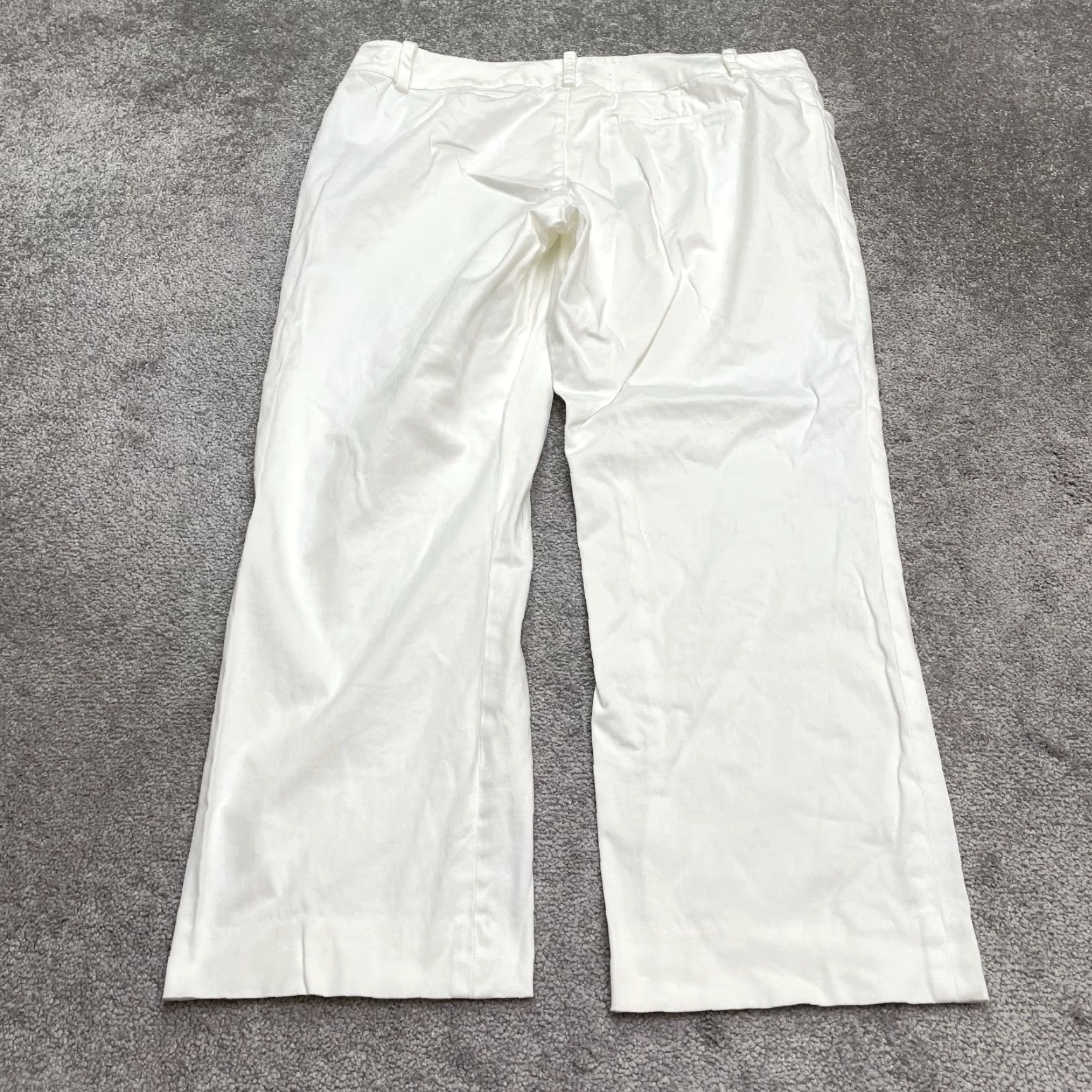 Chaps VINTAGE Chaps Women's Cotton Chino Pants 16 White Mid Rise Straight Leg Casual Workwear Size 38" / US 16 / IT 52 - 2 Thumbnail
