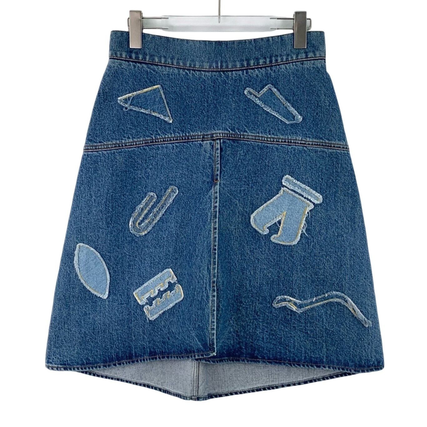 Chanel Chanel Patch Denim Mini Skirt 40 Size 28" / US 6 / IT 42 - 1 Thumbnail