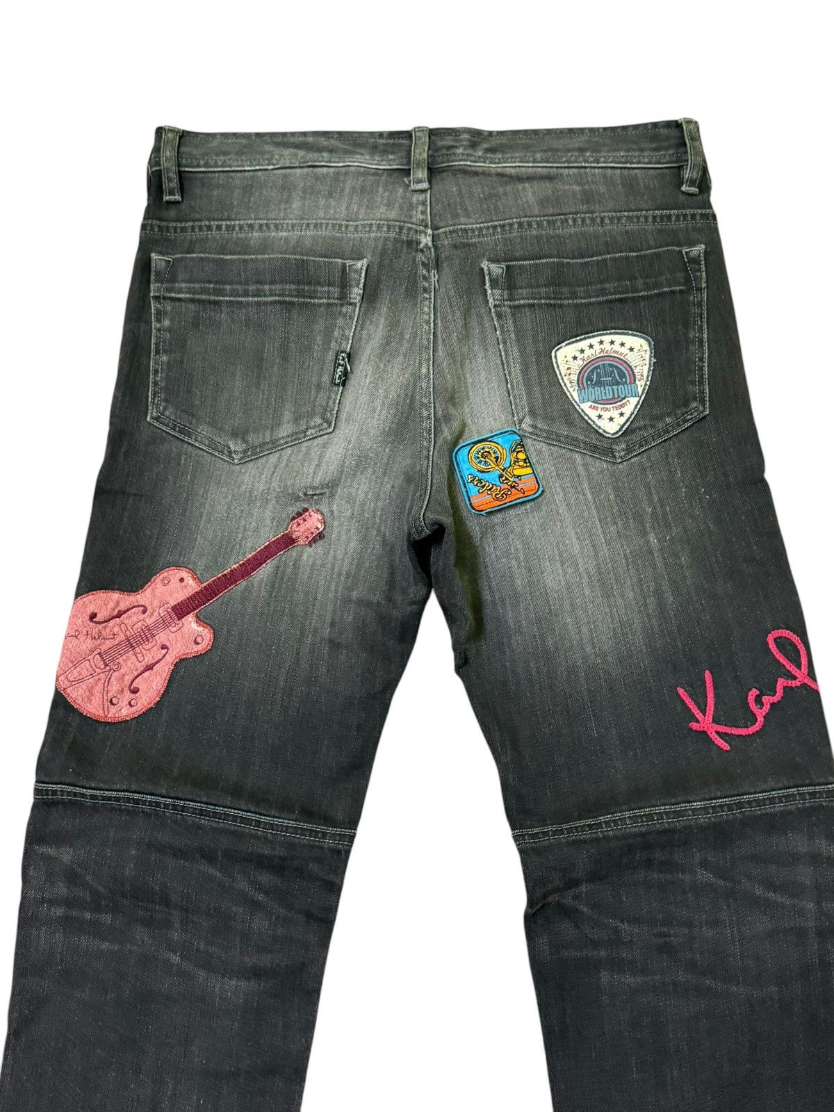 Hysteric Glamour × Karl Helmut × Vintage VINTAGE KARL HELMUT EMBROIDERY GUITAR DISTRESSED DENIM Size US 30 / EU 46 - 10 Thumbnail