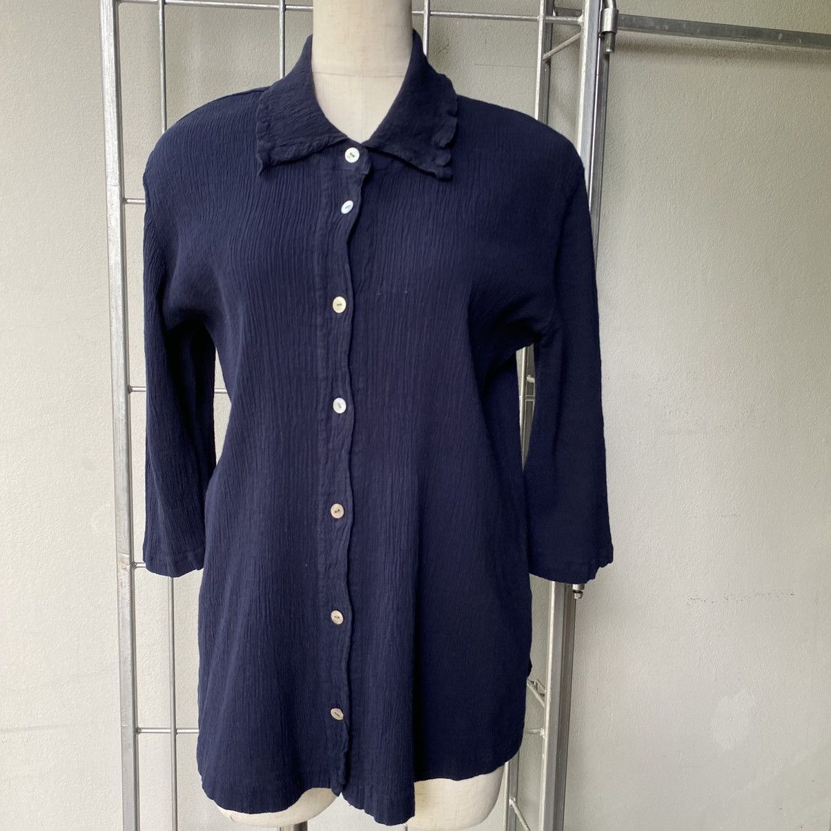 Tsumori Chisato Tsumori chisato Dark Blue Stretch Button-Up Shirt Size XS / US 0-2 / IT 36-38 - 14 Thumbnail