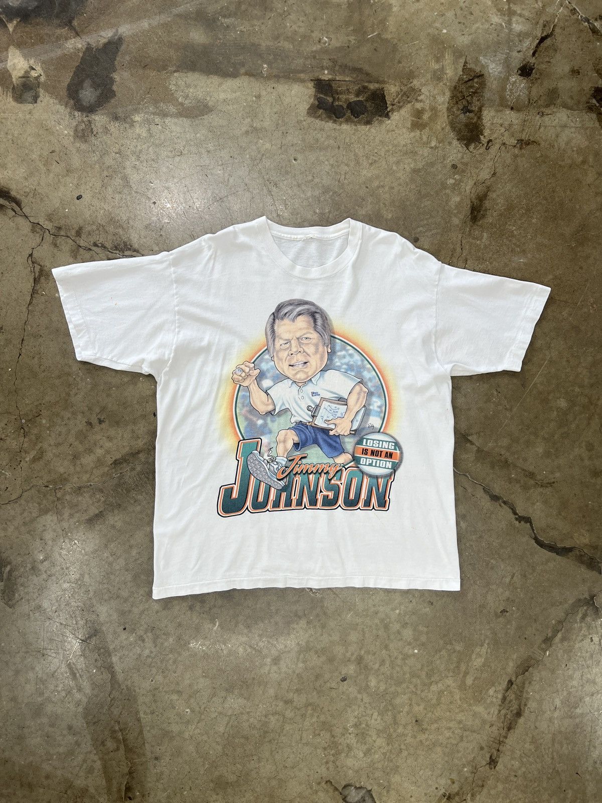 NFL Vintage 90s NFL Miami Dolphins Jimmy Johnson Coach Tee XL Size US XL / EU 56 / 4 - 2 Thumbnail