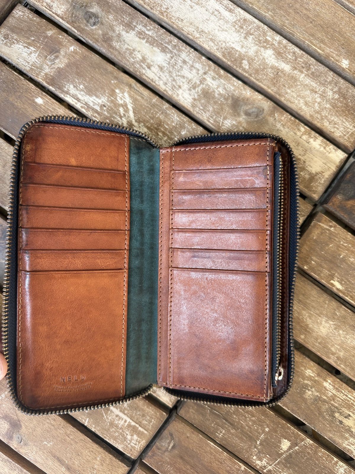 Japanese Brand NELD Leather Zip Wallet Japan Handmade Size ONE SIZE - 4 Thumbnail
