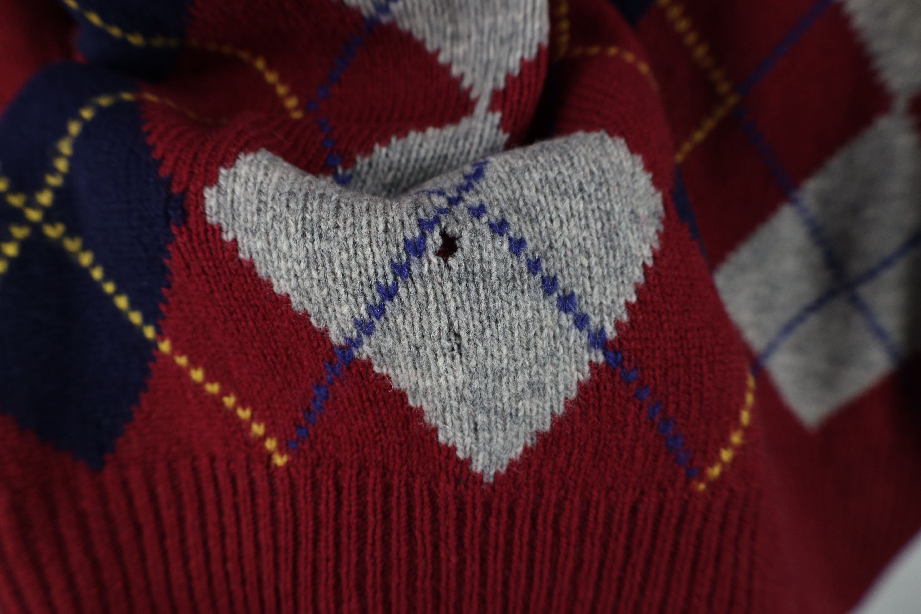 Vintage Vintage 90s Streetwear Lambswool Diamond Argyle Knit Sweater Size US XL / EU 56 / 4 - 10 Thumbnail