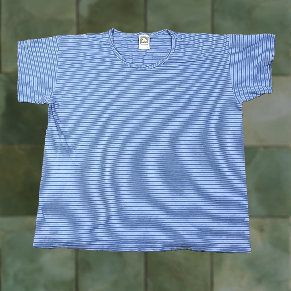 Vintage VINTAGE Cotton Deluxe Striped T-Shirt Adult XL Blue 100% Cotton Regular Unisex 90s Grunge Hipster Size US XL / EU 56 / 4 - 1 Thumbnail