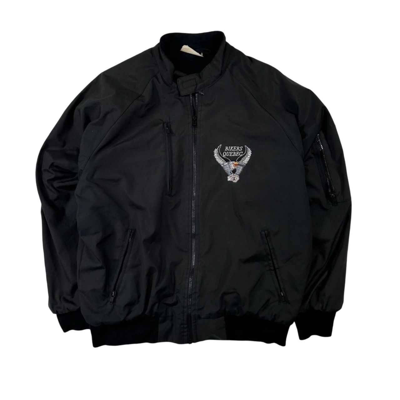Vintage Vintage 90s Quebec Bikers Heavy Patch ZIp Up Jacket Size US L / EU 52-54 / 3 - 1 Thumbnail