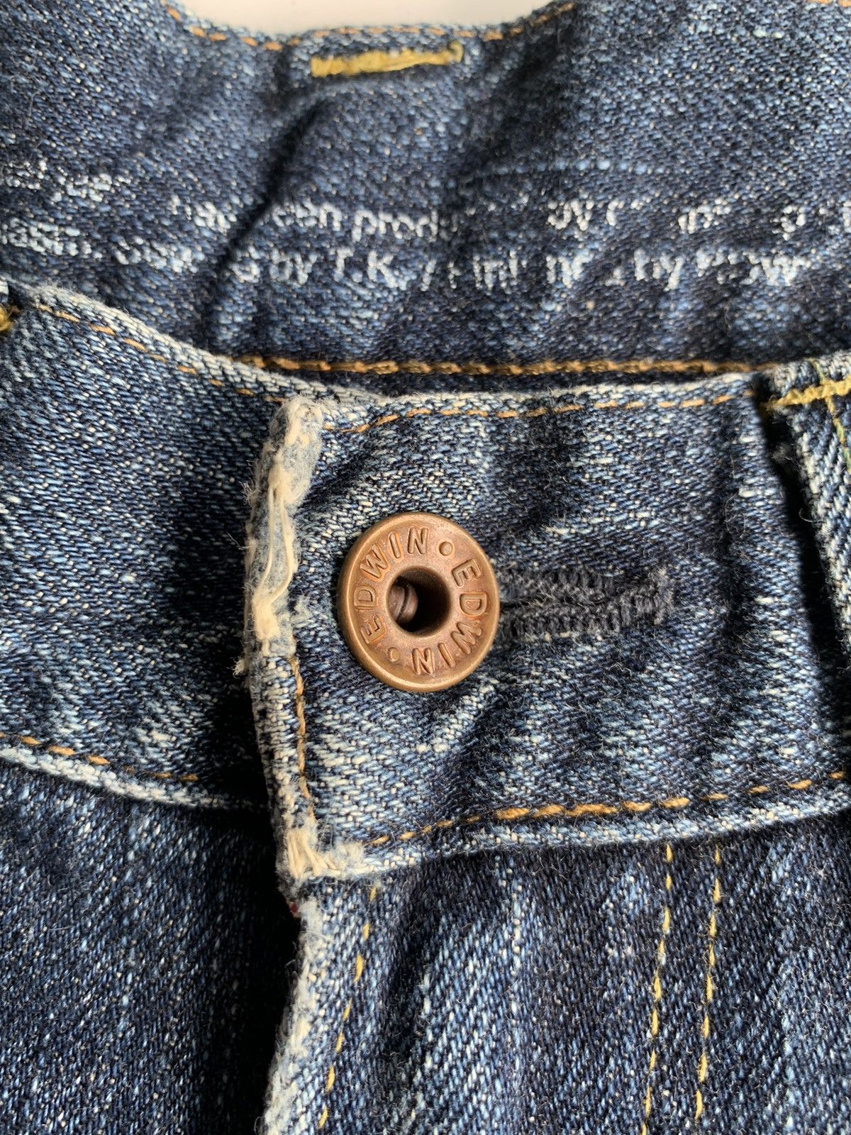 Edwin × Kapital × Vintage EDWIN SELVEDGE REDLINE JAPANESE DISTRESSED DENIM Size US 29 - 21 Thumbnail