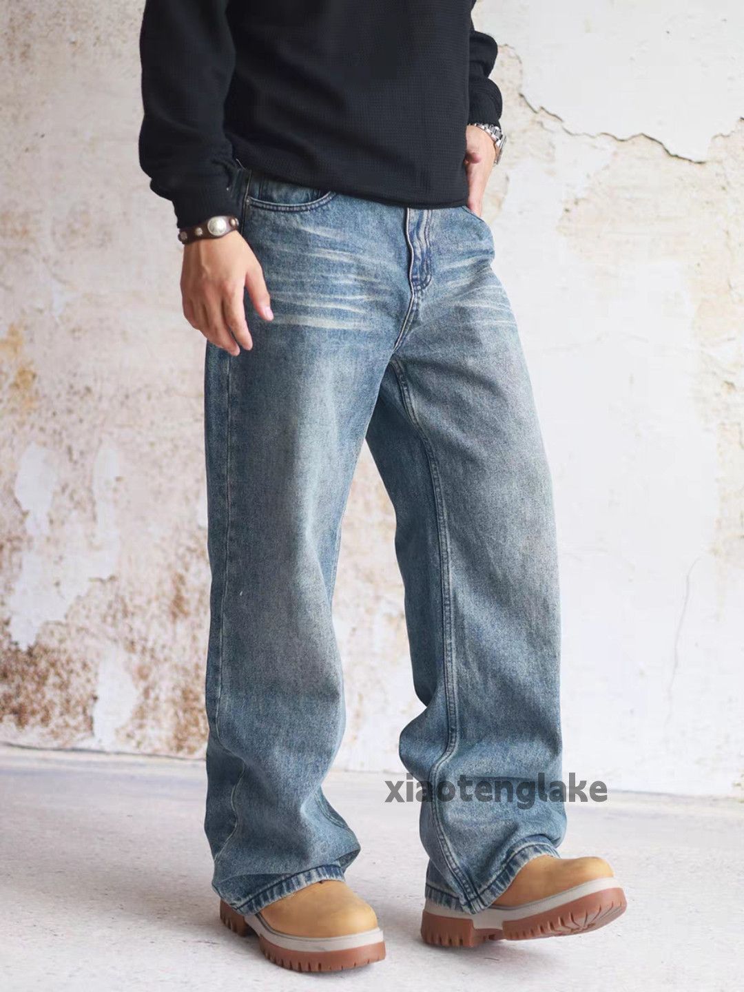 Jean zx washed faded loose kith offwhite style hiphop jeans Size US 34 / EU 50 - 1 Thumbnail