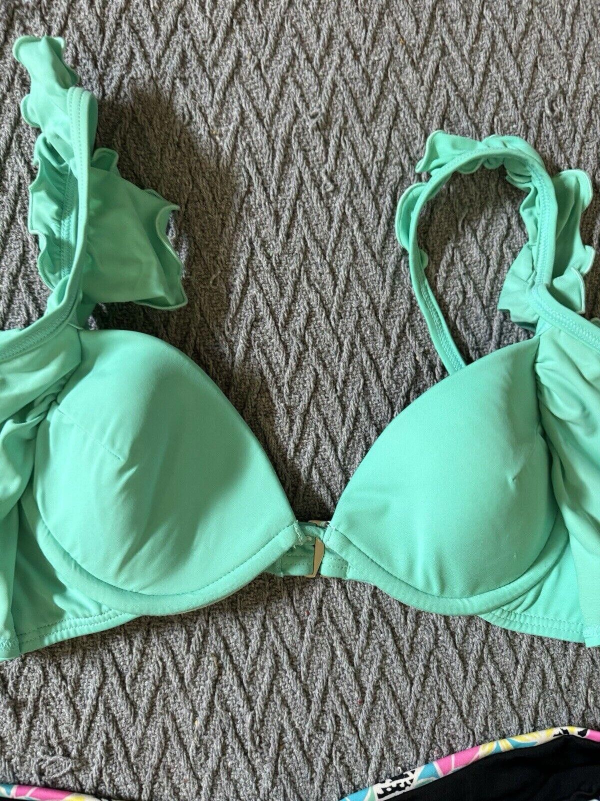 Designer Coco Rave Bikini Swimsuit Women’s Medium/Large Teal Floral Size ONE SIZE - 3 Thumbnail