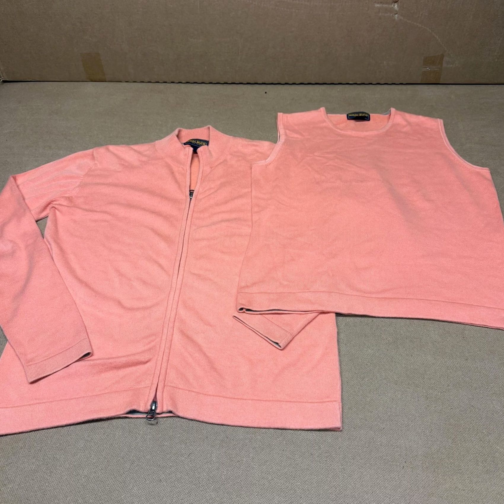 Vintage VINTAGE Woolrich Sweater Set Womens Medium Pink Full Zip Cardigan Shell Jasper Knit Size M / US 6-8 / IT 42-44 - 2 Thumbnail