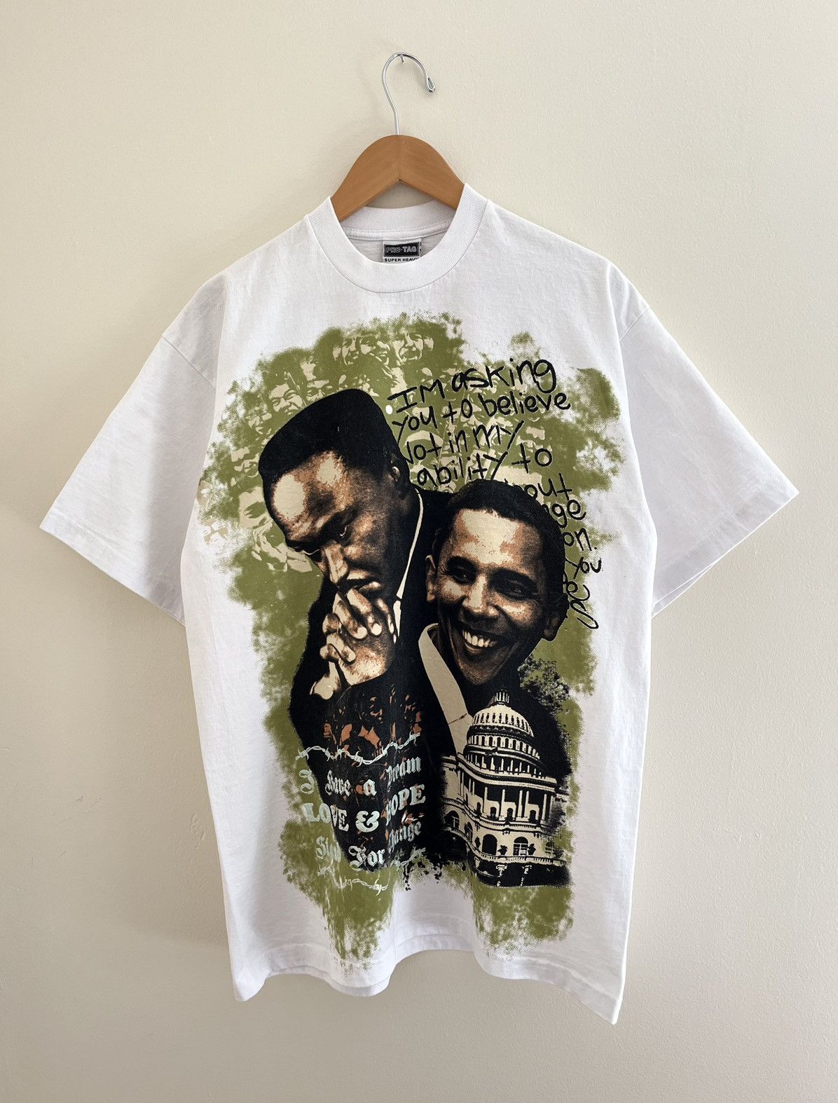Vintage Vintage 90’s Barack Obama & Martin Luther King T-Shirt Size US XL / EU 56 / 4 - 1 Thumbnail