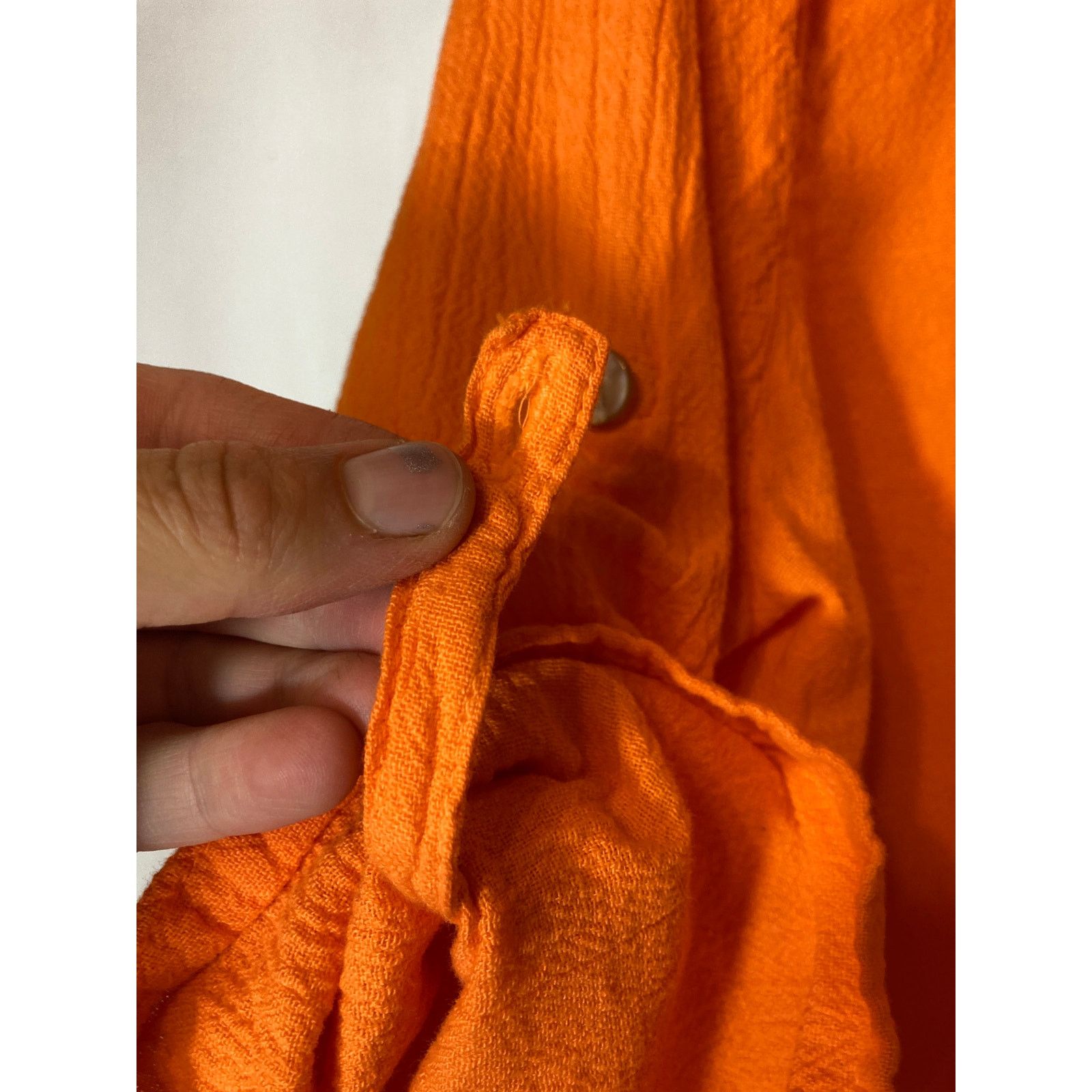 Other Dunes Orange Shell Buttons Textured Button Up Blouse Top Size L / US 10 / IT 46 - 5 Thumbnail