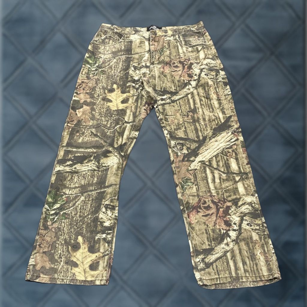 Vintage Mossy Oak Jeans Mens 34x30 Green Relaxed Fit Straight Break-Up Infinity Camouflage Denim Pockets Zip Fly Mens Size US 34 / EU 50 - 1 Thumbnail