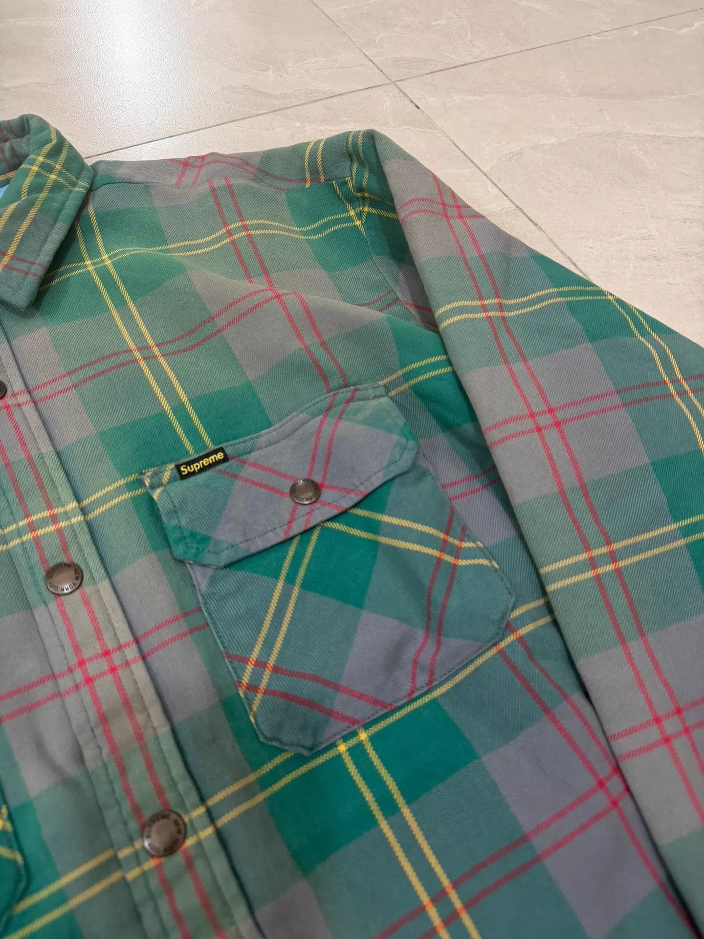 Supreme Supreme SS26 WEEK1 Quilted Flannel Snap Gingham Green M Size US M / EU 48-50 / 2 - 3 Thumbnail