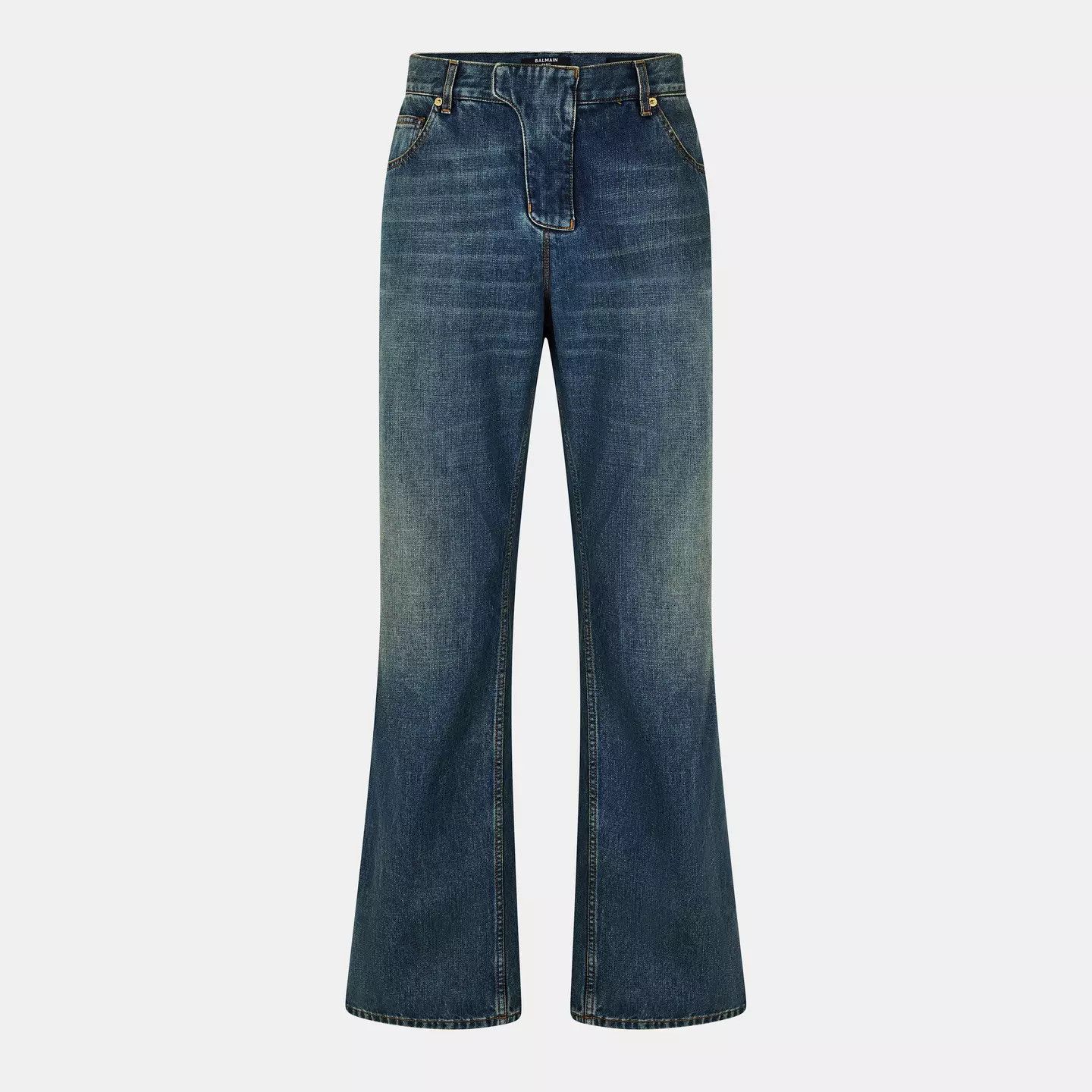 Balmain o1g2r1mq0426 Straight Leg Jeans in Blue Size US 36 / EU 52 - 1 Thumbnail