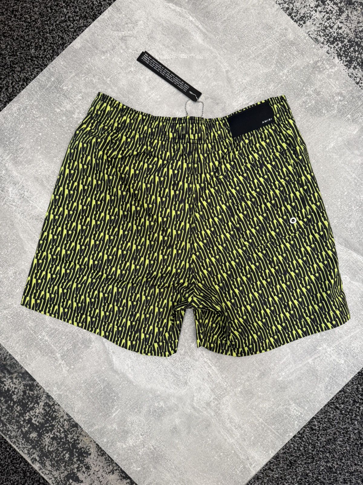Amiri All Over Logo Swim Shorts Lime. BNWT. Size S. RRP £390 Size US 30 / EU 46 - 2 Thumbnail