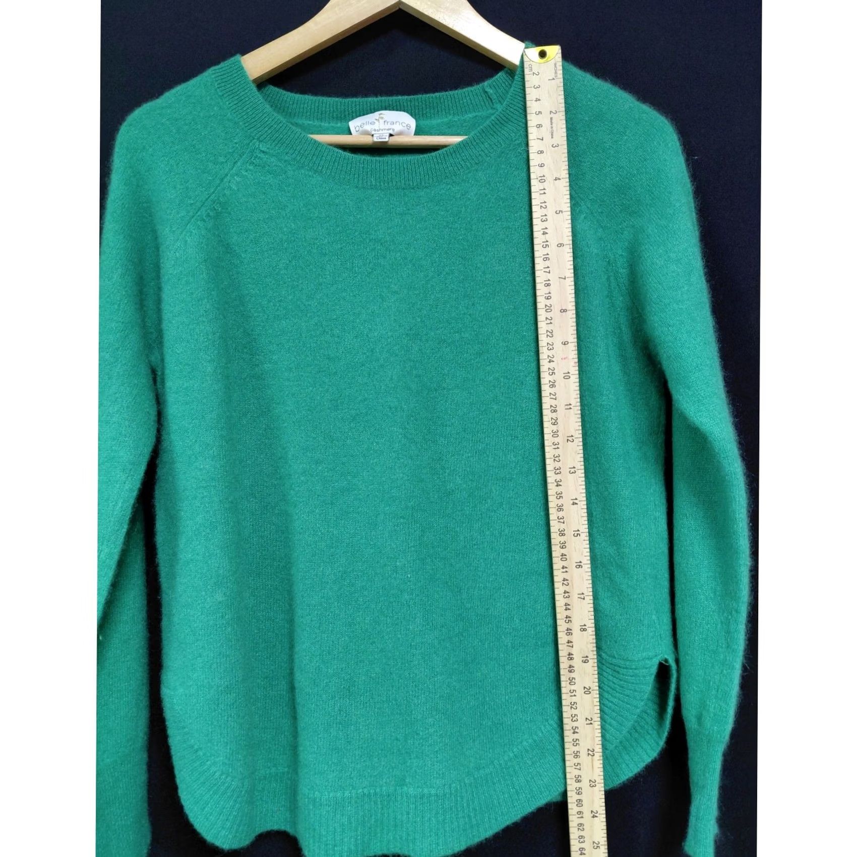 Vintage VINTAGE Belle France Sweater Green Solid Knit 100% Cashmere Women XL Crew Neck Long Sleeve Pullover Dry Clean Only Fall Winter Casual Business Womens Size XL / US 12-14 / IT 48-50 - 6 Thumbnail