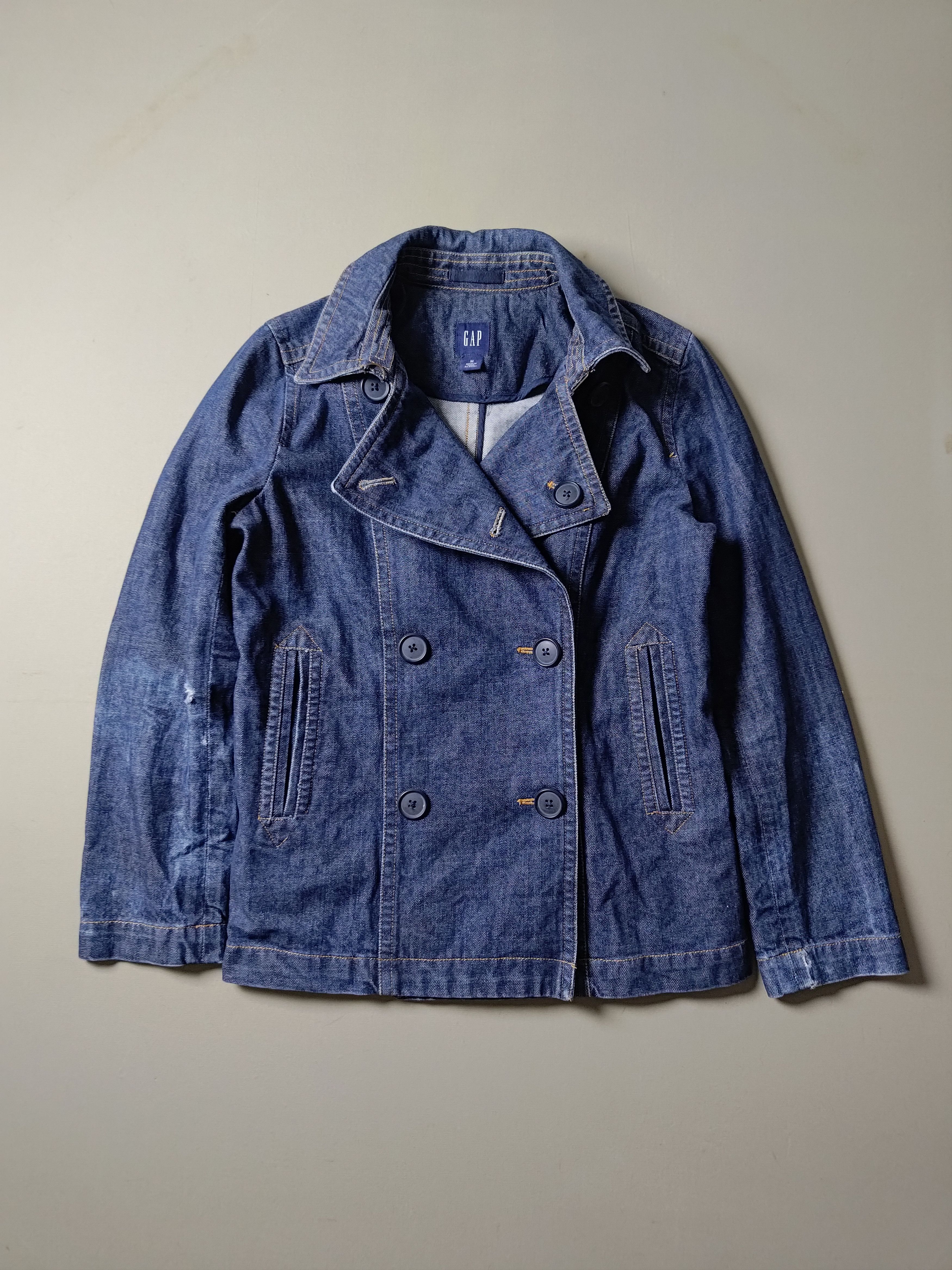 Gap Sold Out - GAP Double Collar Denim Jacket Size US XXS / EU 40 - 1 Thumbnail