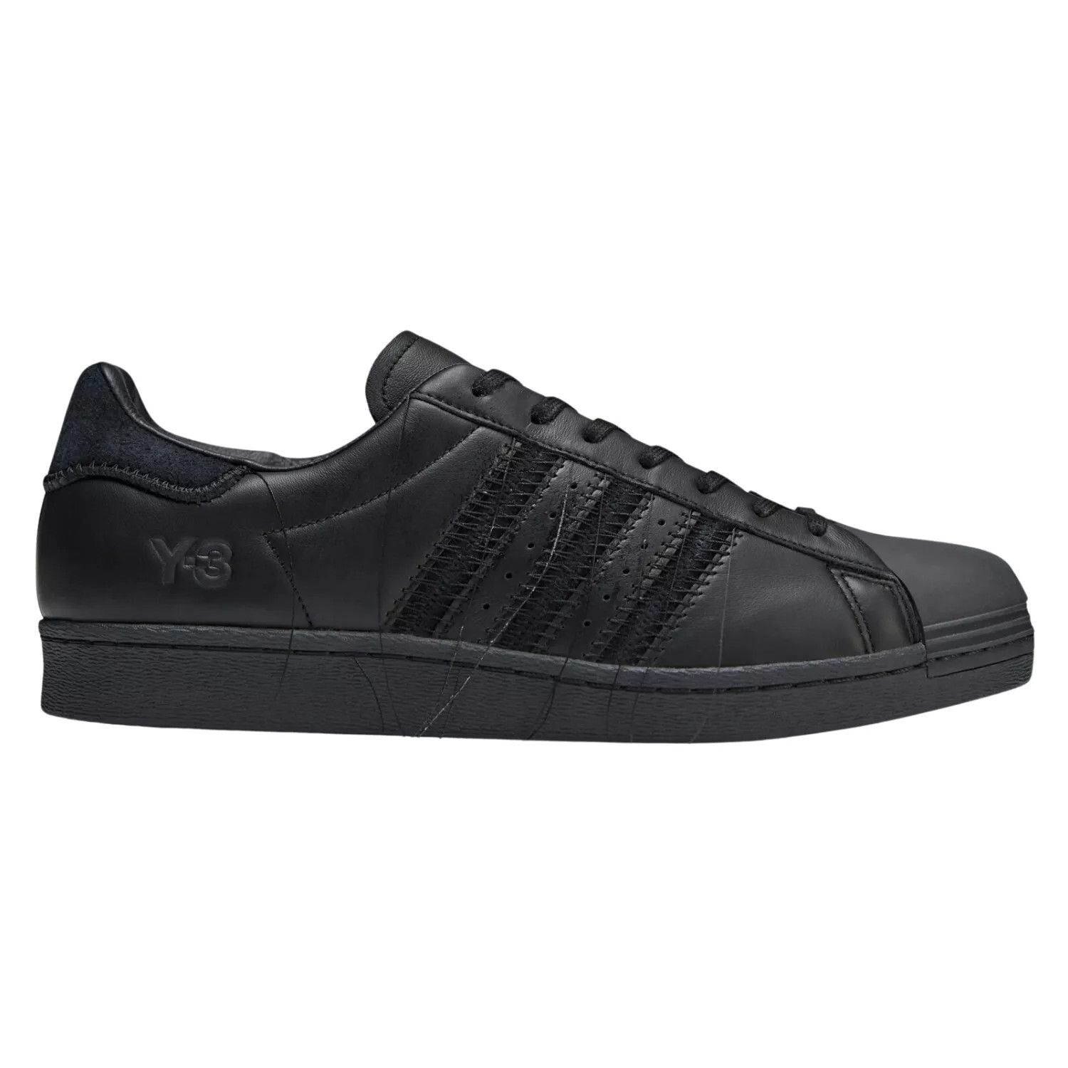 Adidas Adidas Y-3 Yohji Yamamoto Black Leather Superstar Sneakers Size US 8 / EU 41 - 2 Thumbnail