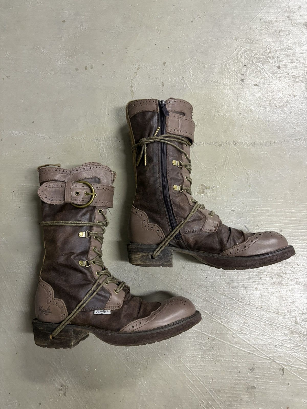 Alfredo Bannister Yosuke Dirk Bikkembergs style lace trough heel leather boots Size US 7.5 / EU 40-41 - 7 Thumbnail