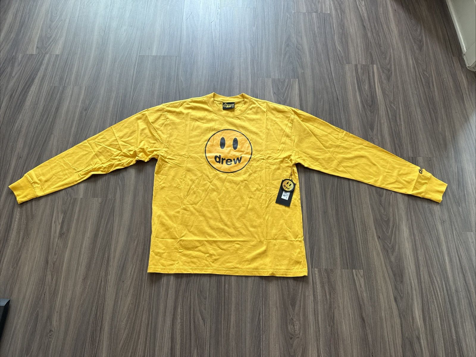 Drew House × Justin Bieber NWT Drew House Mascot Long Sleeve Tee Golden Yellow Size M Size US M / EU 48-50 / 2 - 1 Thumbnail
