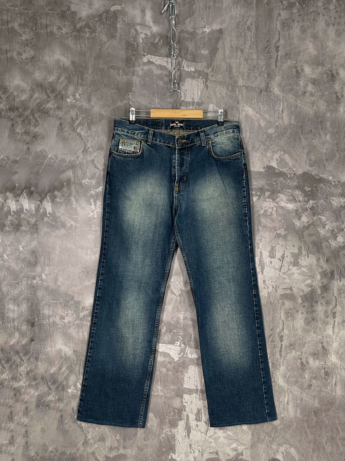 Diesel × Vintage Y2K Vintage Diesel Embroidered Logo Distressed Denim Jeans Size US 34 / EU 50 - 1 Thumbnail