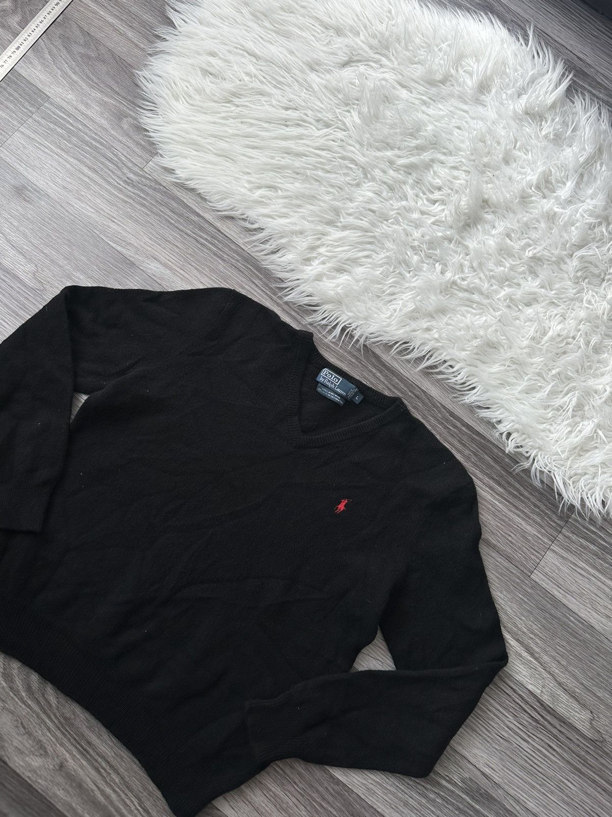 Polo Ralph Lauren Polo Ralph Lauren Black V Neck Wool Sweater hype y2k vintage Size US S / EU 44-46 / 1 - 3 Thumbnail