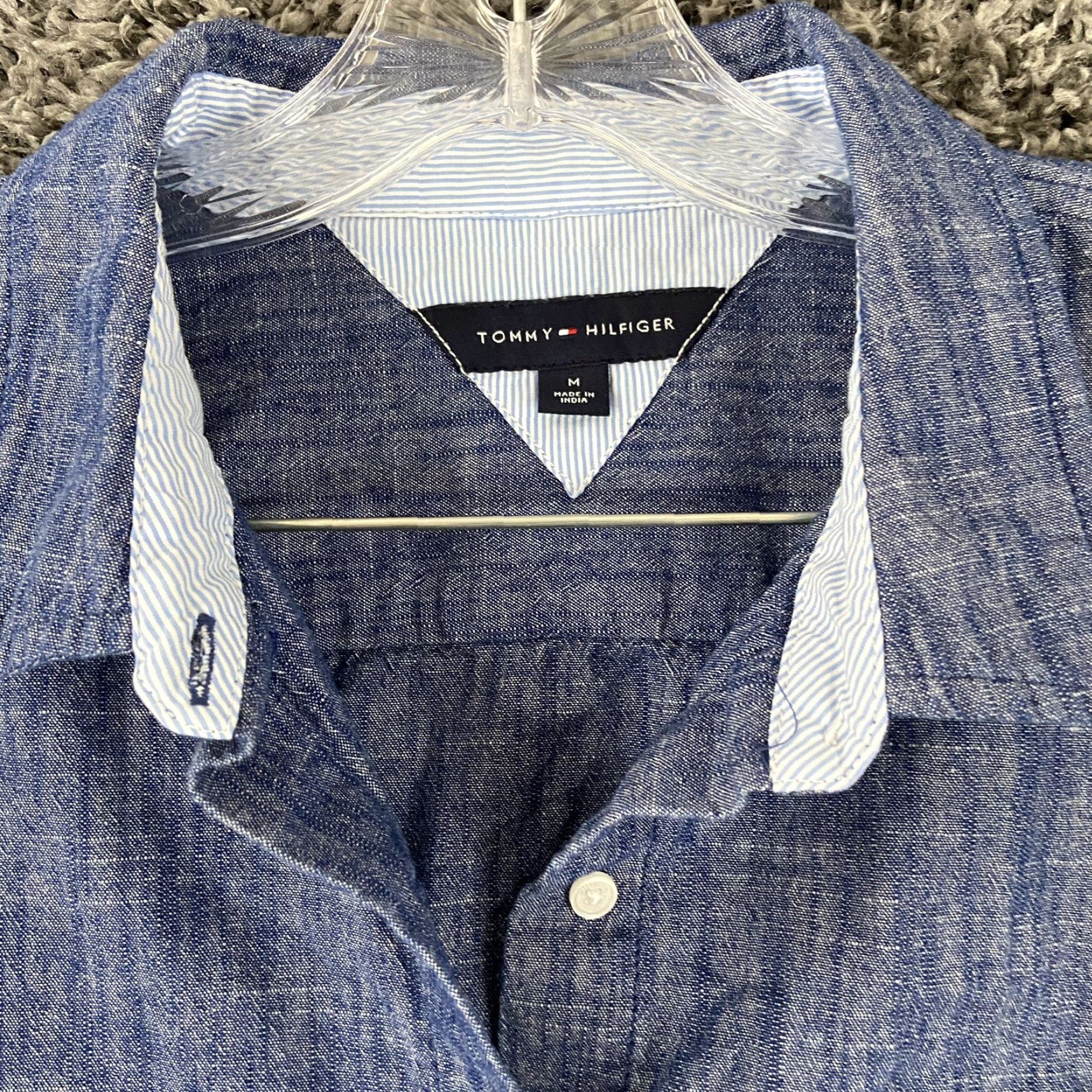 Tommy Hilfiger Tommy Hilfiger Button-Up Shirt Long Sleeve Blue Adult Medium Mens Size US M / EU 48-50 / 2 - 6 Thumbnail