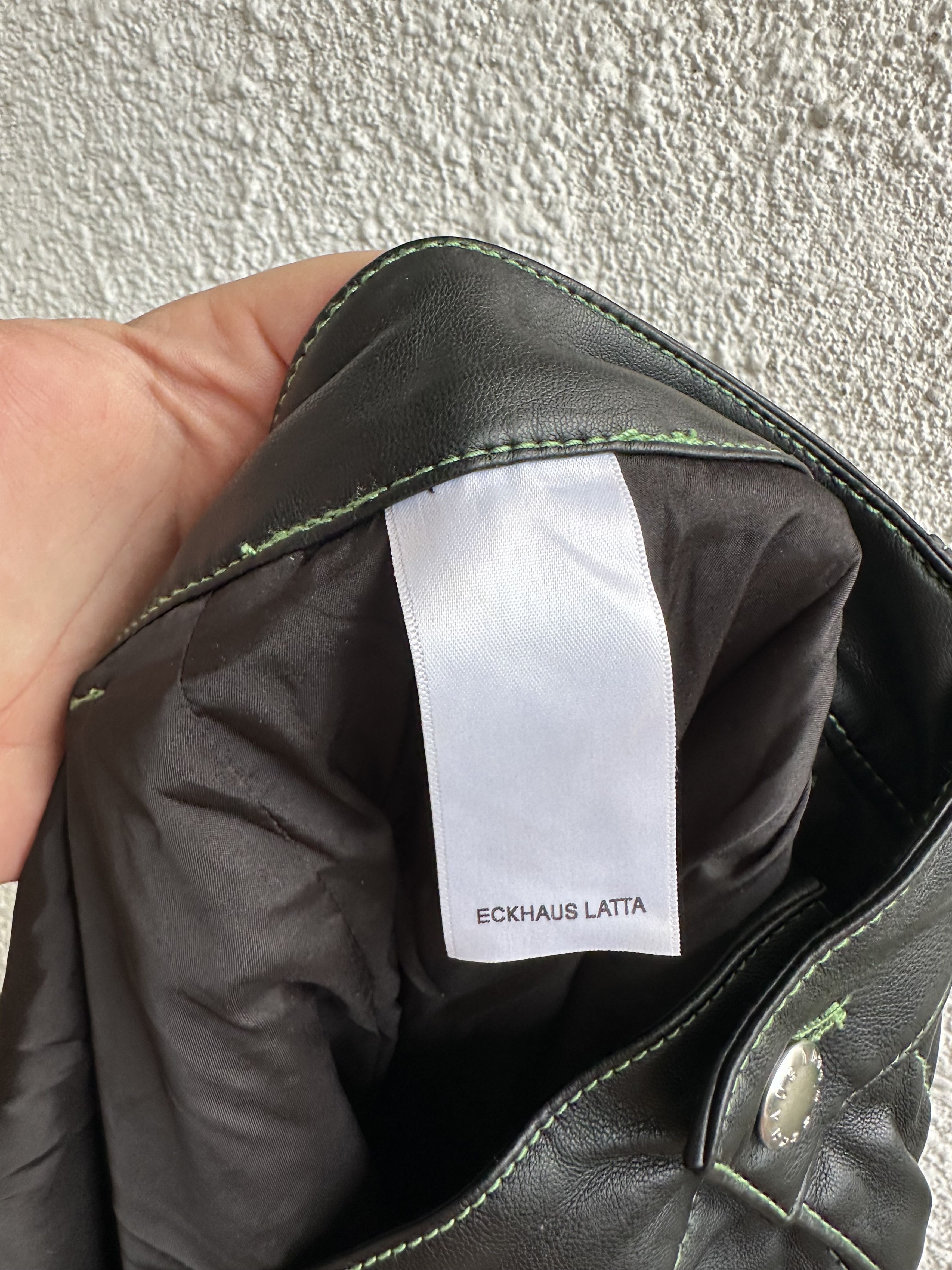 Eckhaus Latta BLACK FAUX-LEATHER PANELED PANTS Size US 34 / EU 50 - 6 Thumbnail