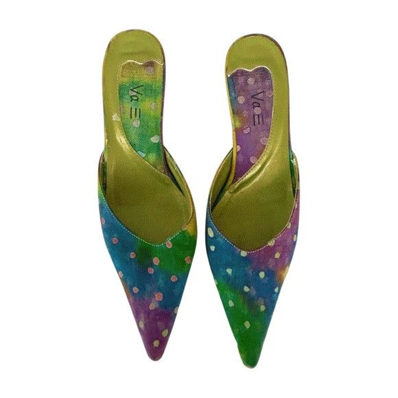 Other Y2K Rainbow Polka Dot Pointed Toe Mules Size US 6 / IT 36 - 3 Thumbnail