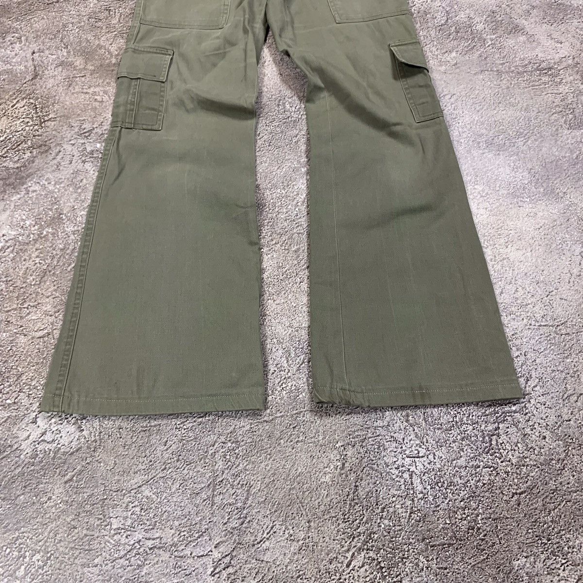 Vintage Y2K Baggy Cargo Pants Wide Leg Utility Streetwear Olive 26 Size 26" / US 2 / IT 38 - 3 Thumbnail