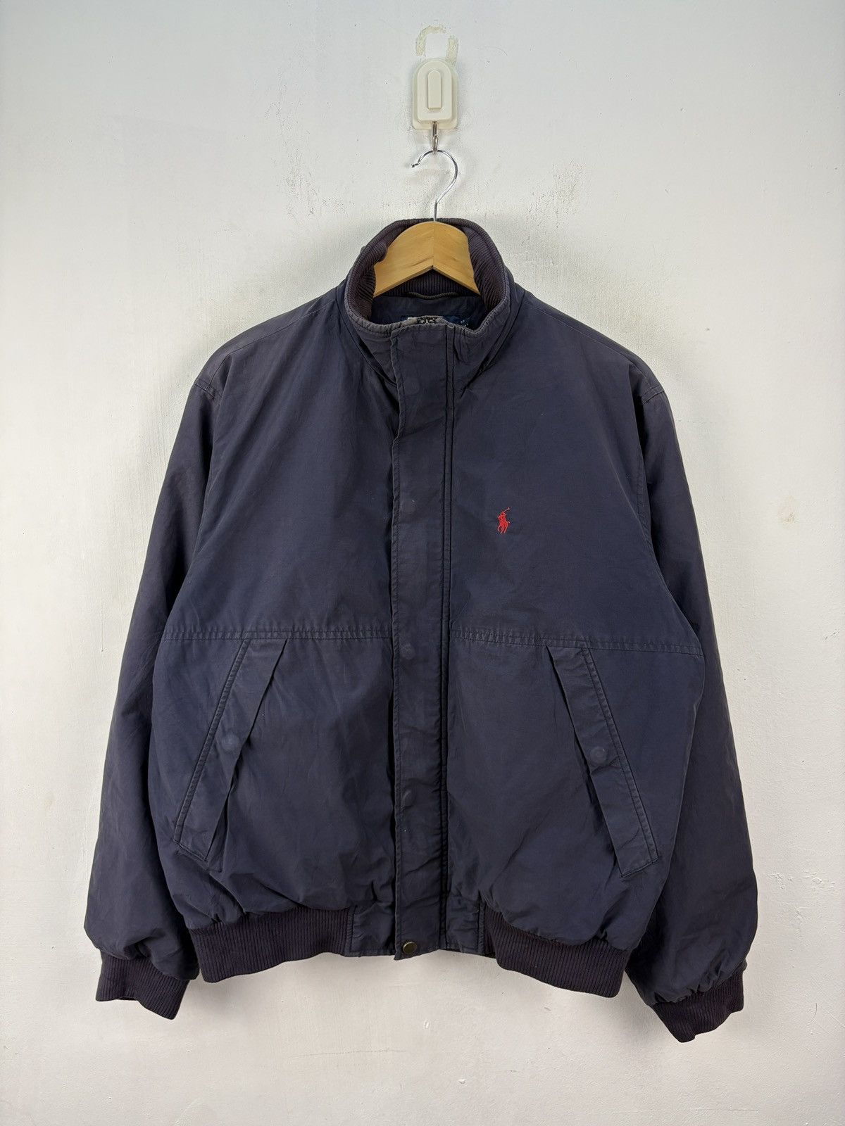 Polo Ralph Lauren Vintage Sunfaded Polo Ralph Lauren Bomber Jacket Navy Blue L Size US L / EU 52-54 / 3 - 1 Thumbnail