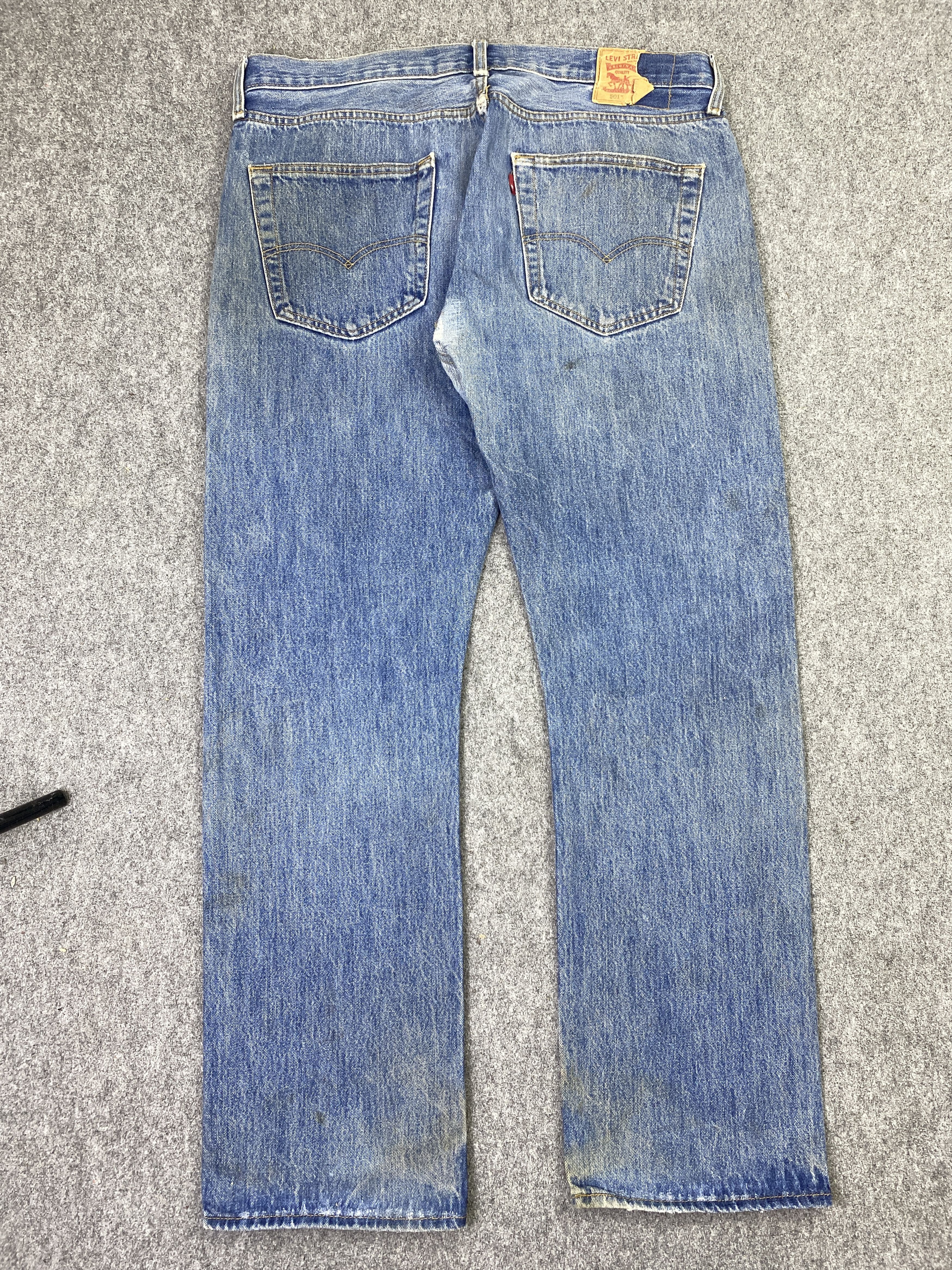 Levi's Vintage Levis 501 Button Fly Faded Blue Jeans DP2854 Size US 37 - 3 Thumbnail