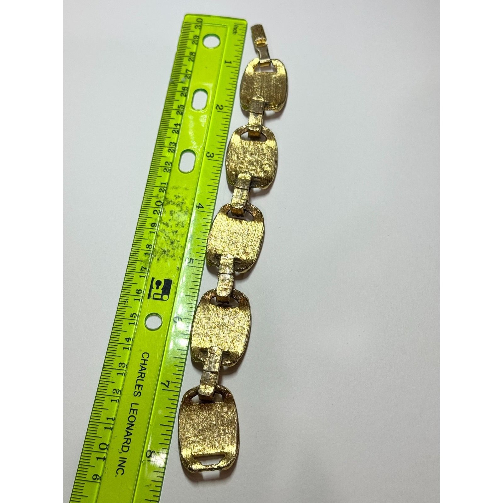 Other Vintage rhinestone enamel brushed gold panel bracelet Size ONE SIZE - 7 Thumbnail
