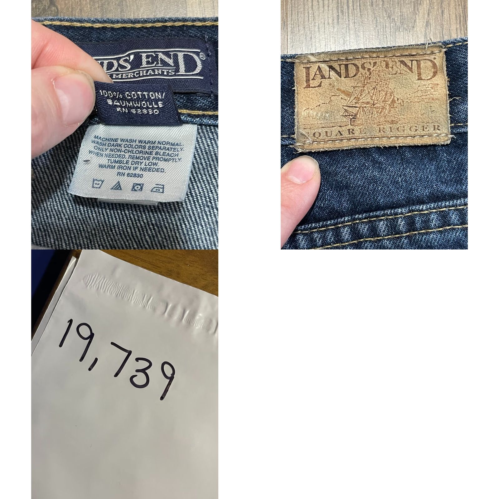 Lands' End Lands' End Jeans Men's 35 Blue Denim Straight Leg Pockets Regular Inseam 30.5 Size US 35 - 8 Thumbnail