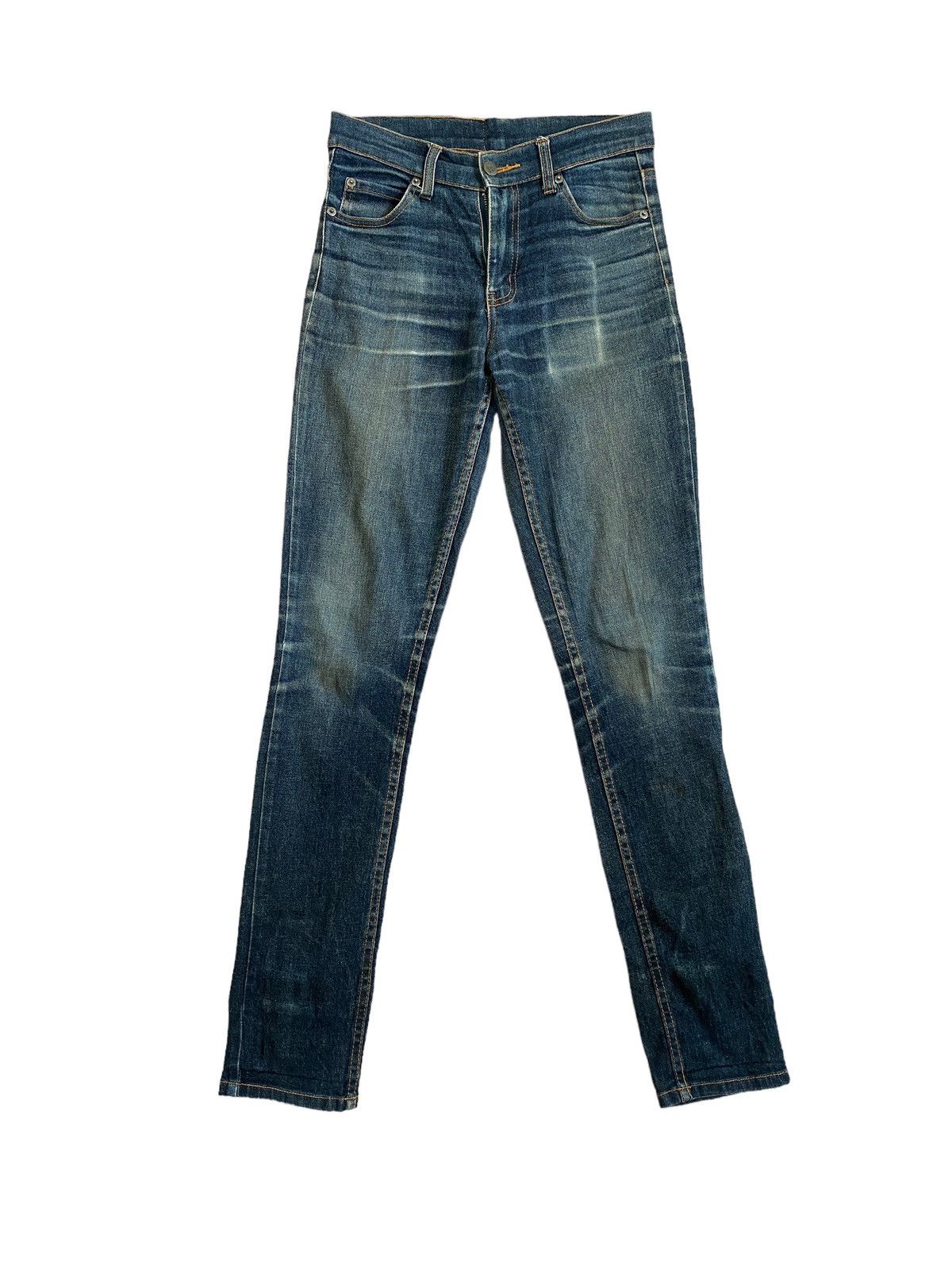 image of Cheap Monday Faded Acid Wash Distressed Skinny Pants in Black, Men's (Size 26)