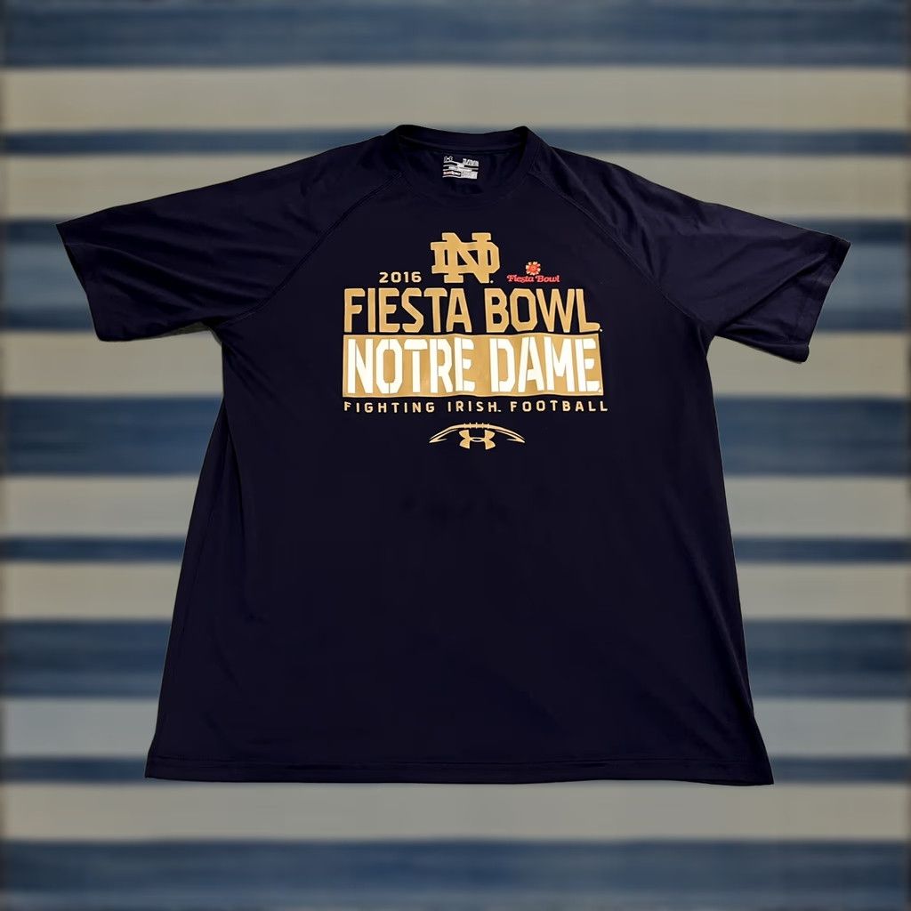 Under Armour Under Armour Heat Gear Football Shirt XL Blue Notre Dame Irish Fiesta Bowl 2016 Men Size US XL / EU 56 / 4 - 1 Thumbnail