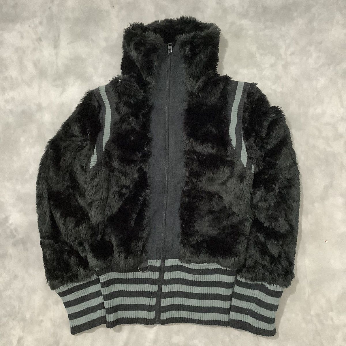 Stussy × Vintage 1990s Faux Fur Stussy Jacket Y2K Style Size US M / EU 48-50 / 2 - 1 Thumbnail