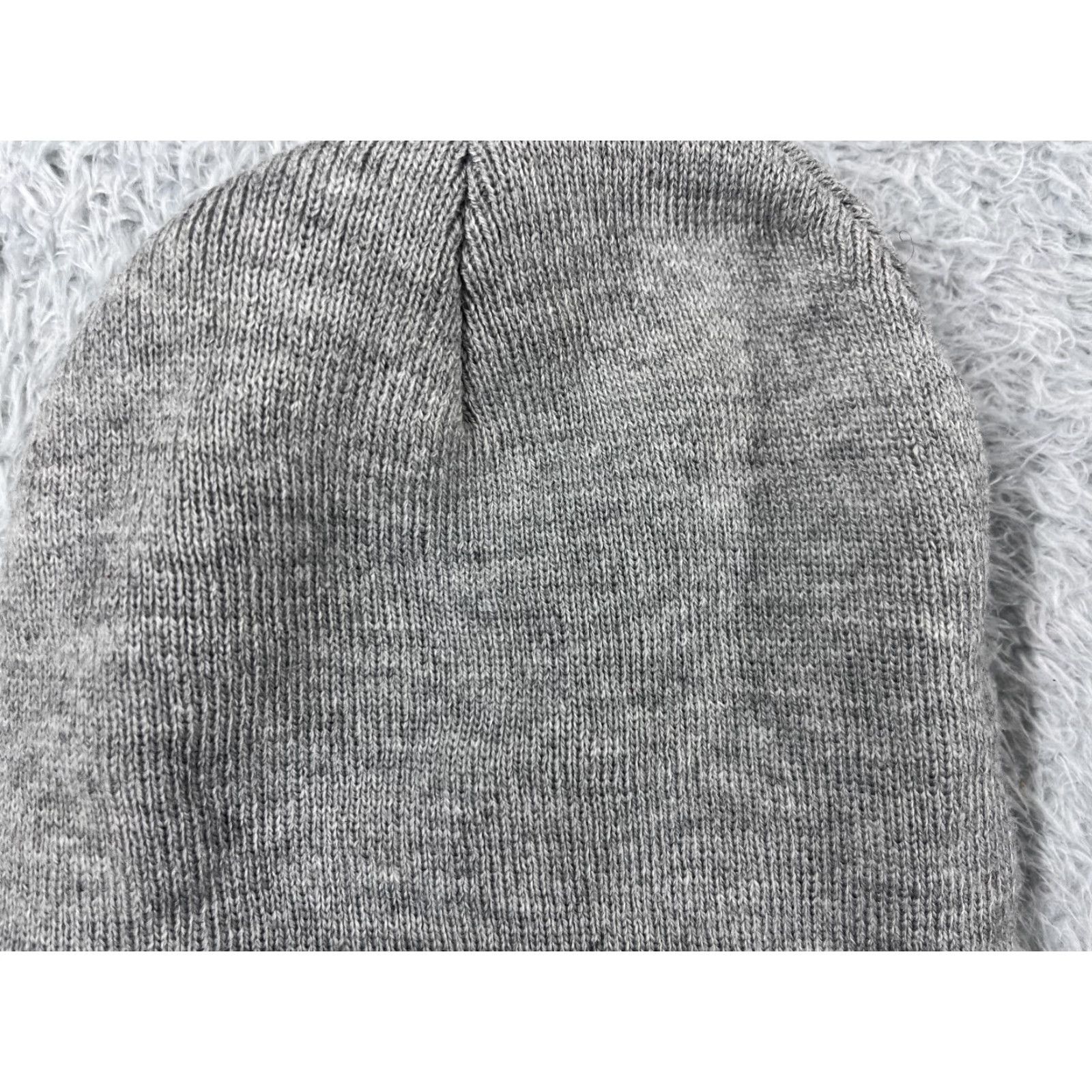 Vintage Promo Headwear Hat Adult One Size Gray Knit Acrylic Polyester Blend Beanie Toque Workwear Masterack Size ONE SIZE - 3 Thumbnail