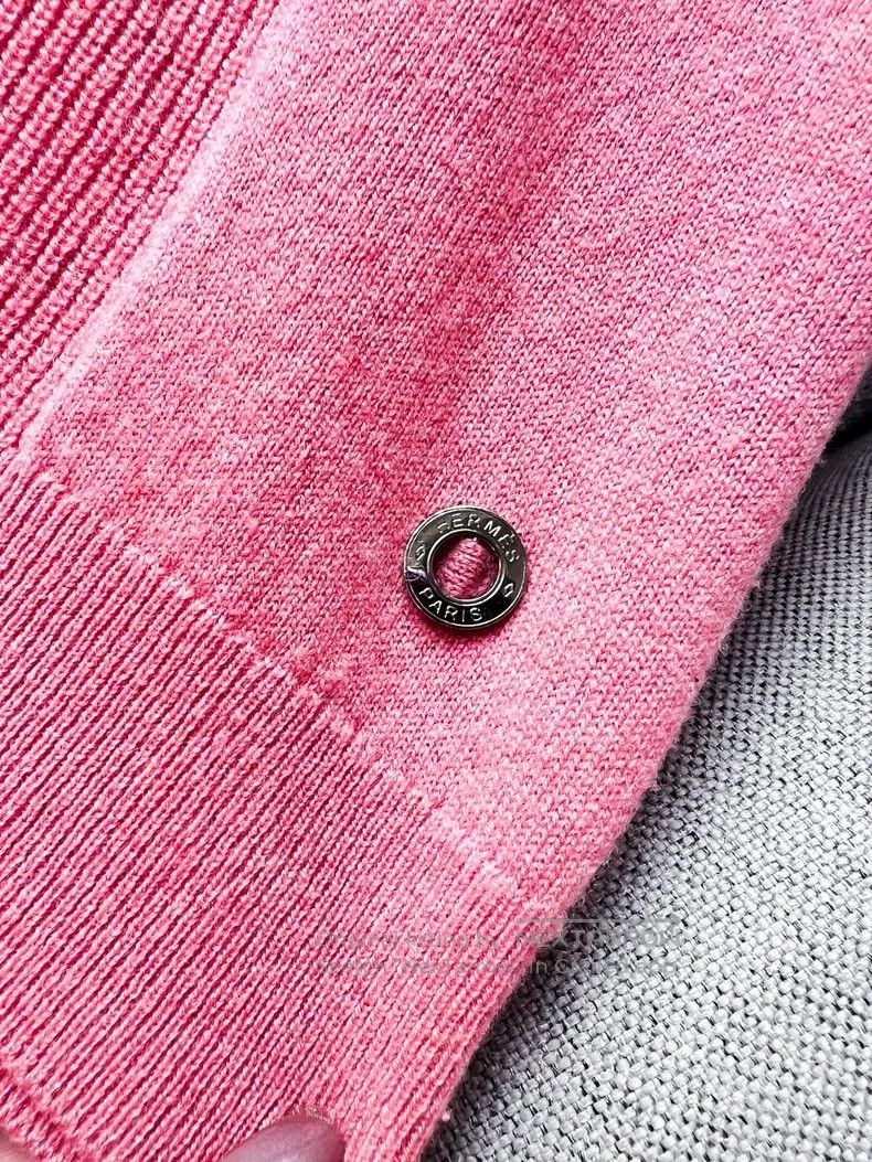 Hermes Hermes Pink Cashmere Short-sleeved Knitted Top, Made of Ca Size M / US 6-8 / IT 42-44 - 4 Thumbnail