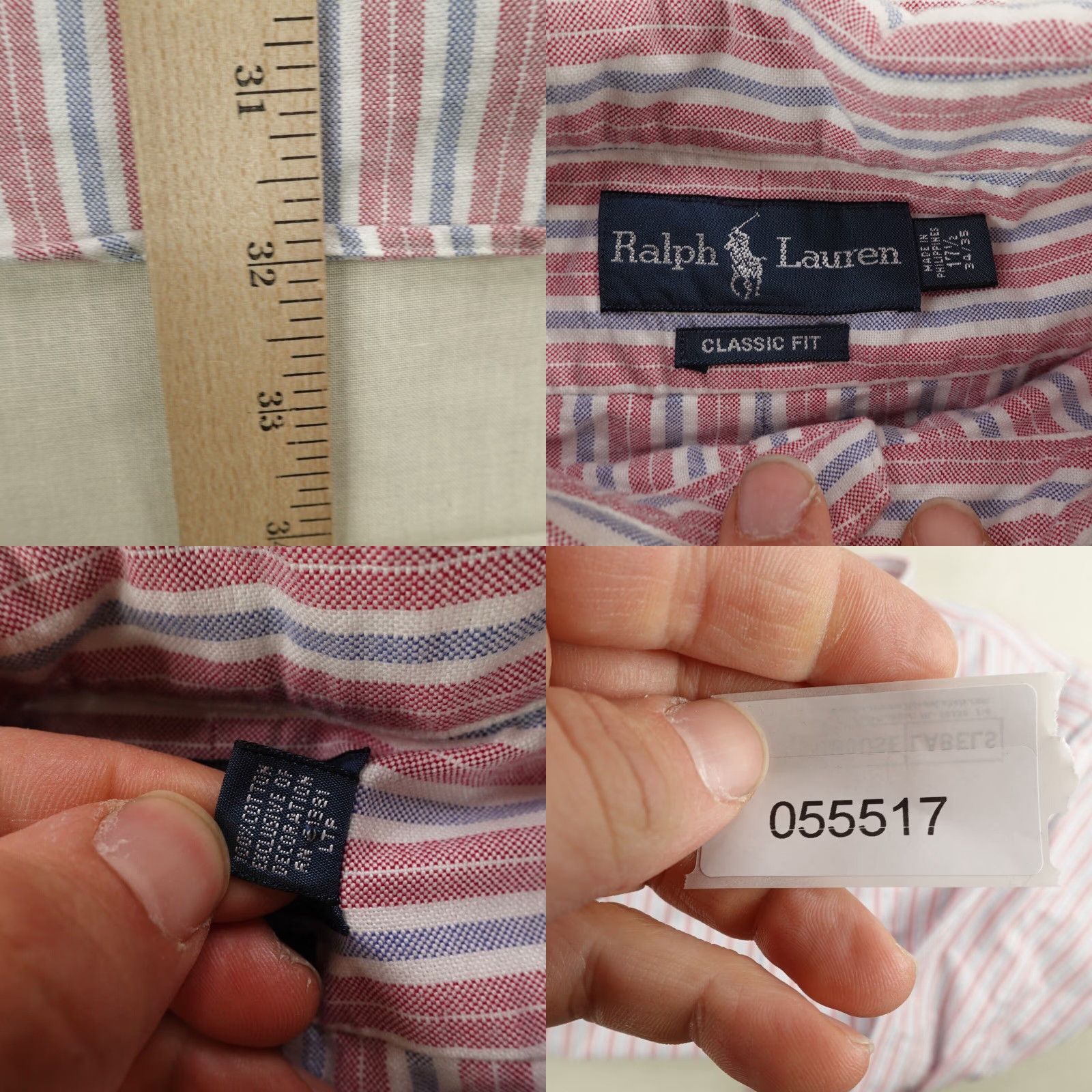 Ralph Lauren VINTAGE Ralph Lauren Shirt Mens XL Red White Blue Stripes Pony Logo Button Up Size US XL / EU 56 / 4 - 8 Thumbnail