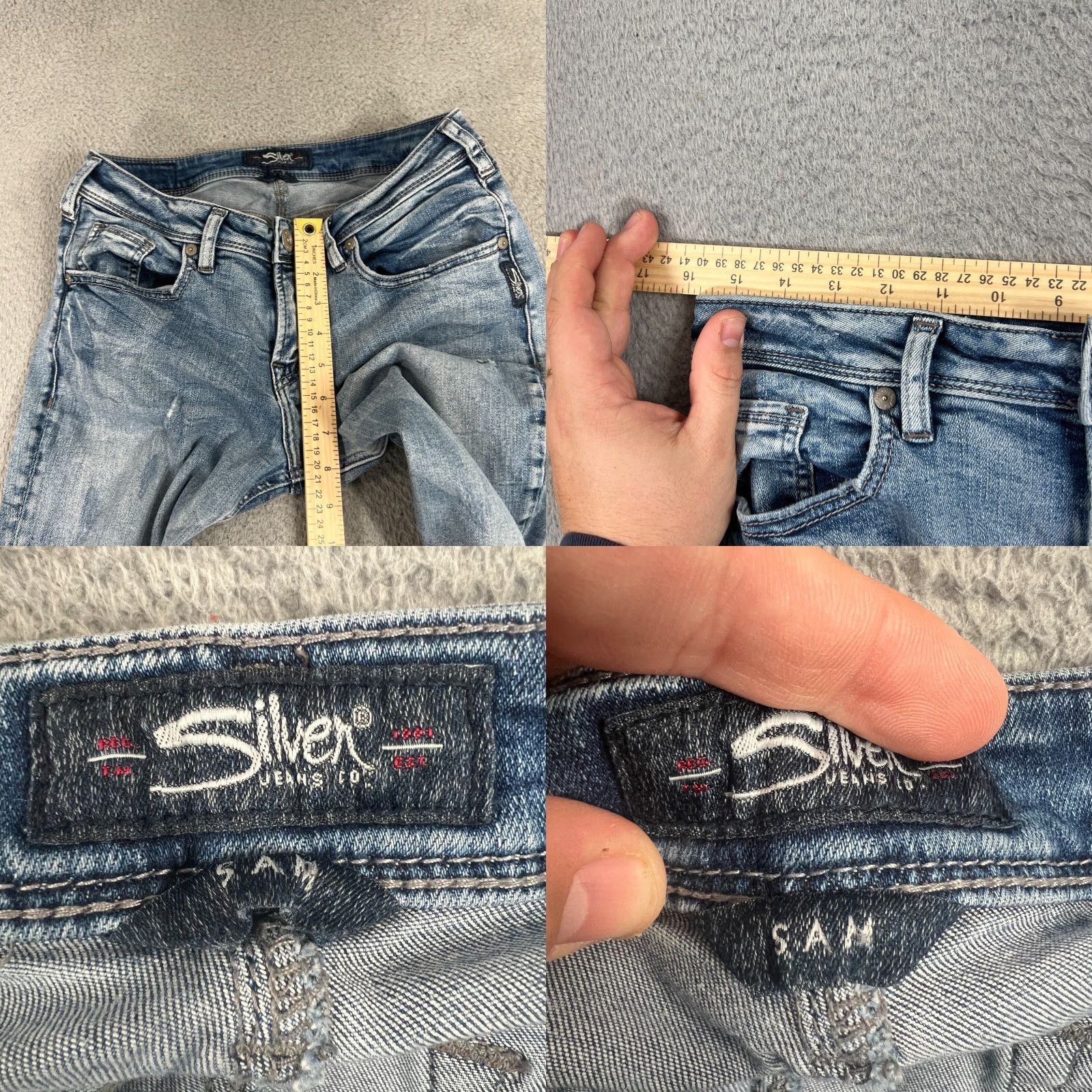 Silver Jeans Co. Silver Jeans Women’s 28 Blue Sam Mid Rise Boyfriend Jeans Light Wash Stretch Denim Size 28" / US 6 / IT 42 - 8 Thumbnail