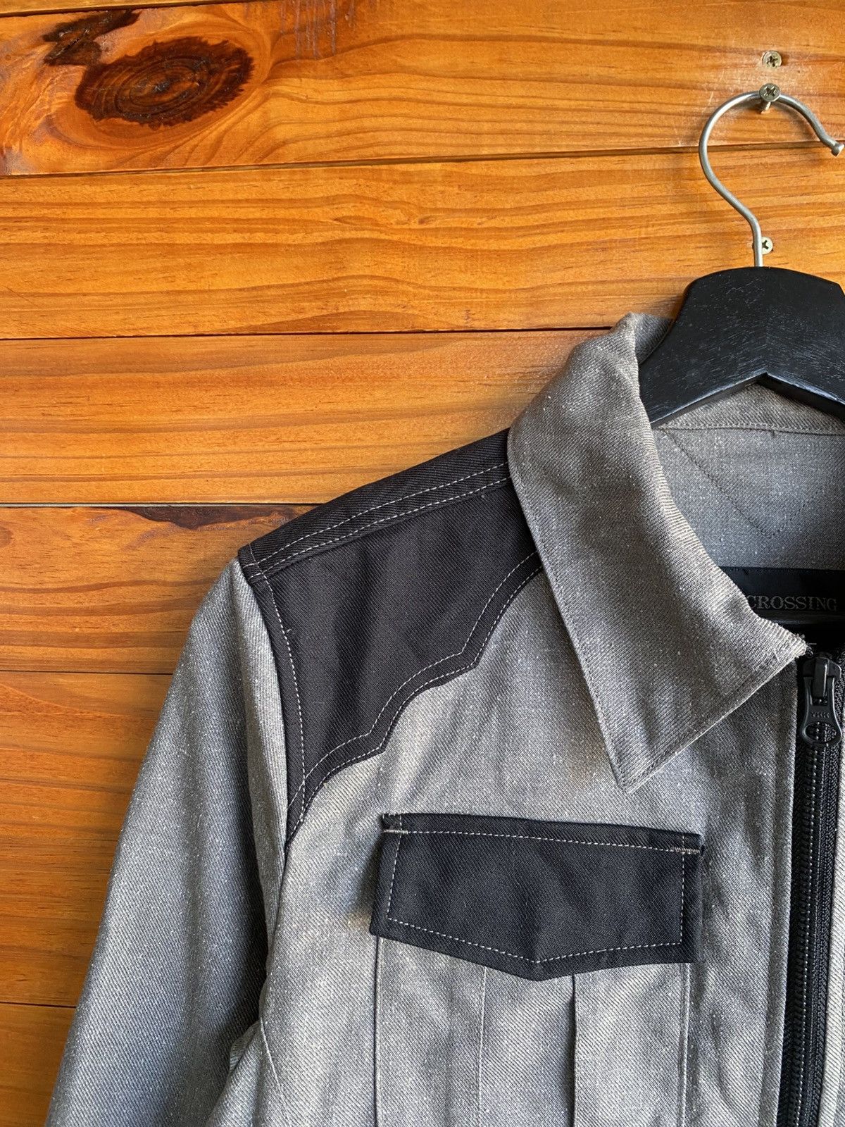 Japanese Brand NO CROSSING Japan Made Workwear Jacket – Grey & Black Zip Size US S / EU 44-46 / 1 - 7 Thumbnail