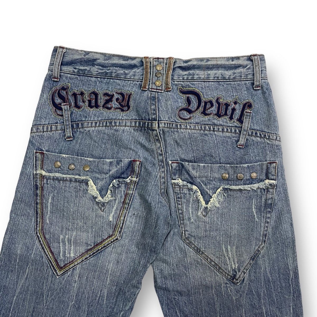 20471120 VINTAGE 00's ORIGINAL JORTS CRAZY DEVIL EMBROIDERY DESIGN Size US 32 / EU 48 - 3 Thumbnail