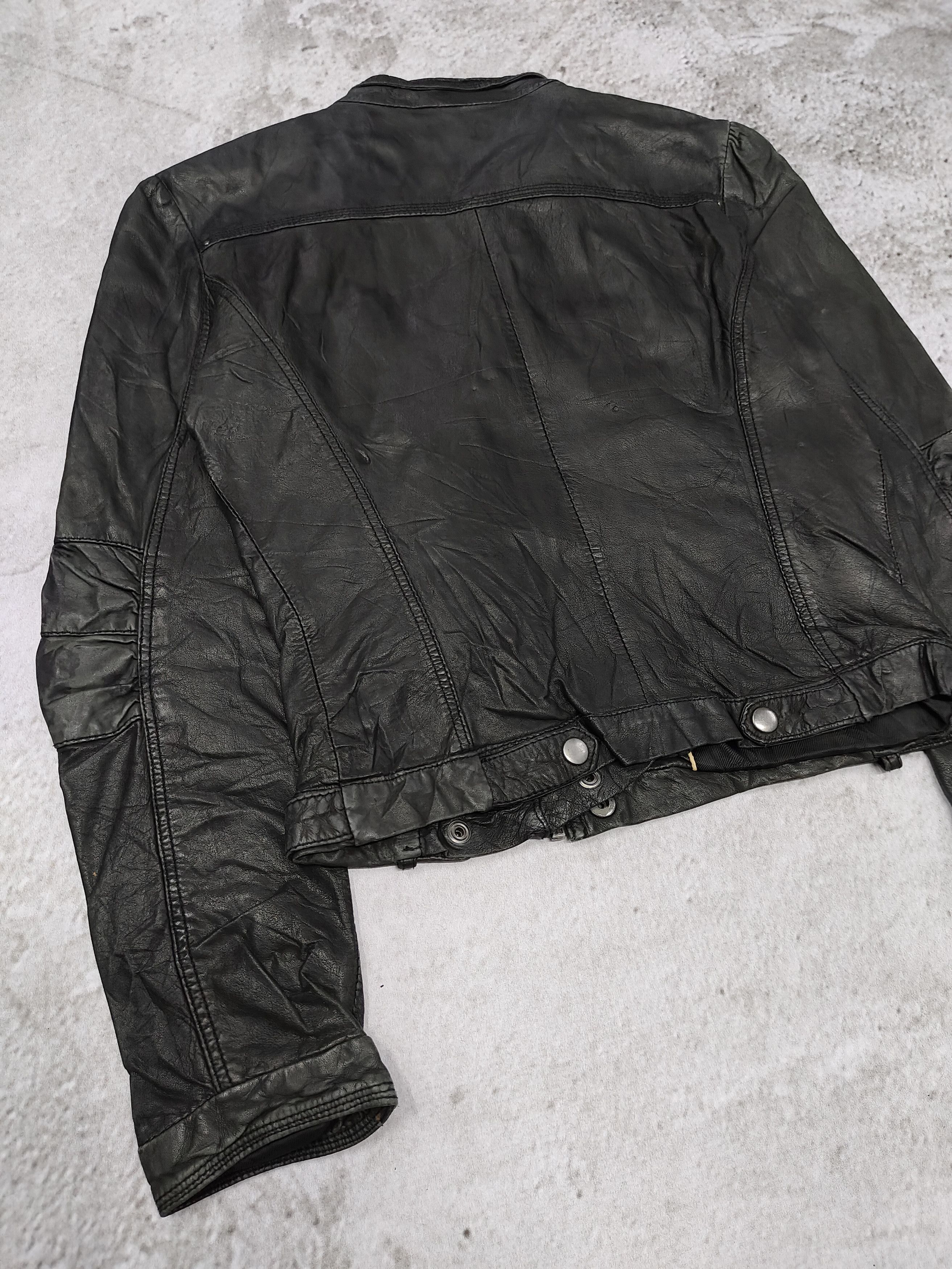 Zara ZARA- Punk Rock Grunge Biker Style Leather Jacket Size S / US 4 / IT 40 - 6 Thumbnail
