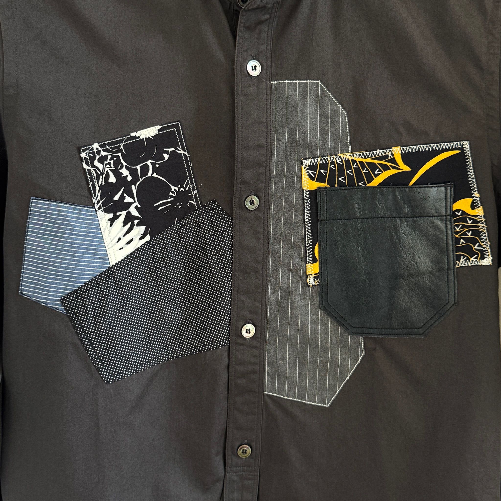 Comme des Garcons × Junya Watanabe Junya Watanable Comme des Garcons Patchwork Shirt Size US M / EU 48-50 / 2 - 4 Thumbnail