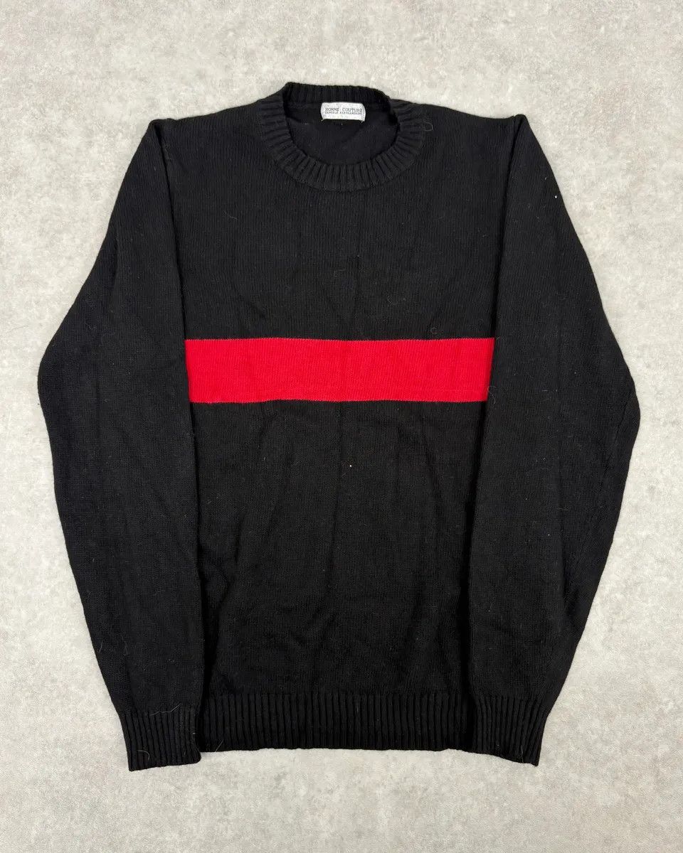 Daniele Alessandrini 2000s Daniele Alessandrini Red Line Black Wool Sweater Size US S / EU 44-46 / 1 - 1 Thumbnail