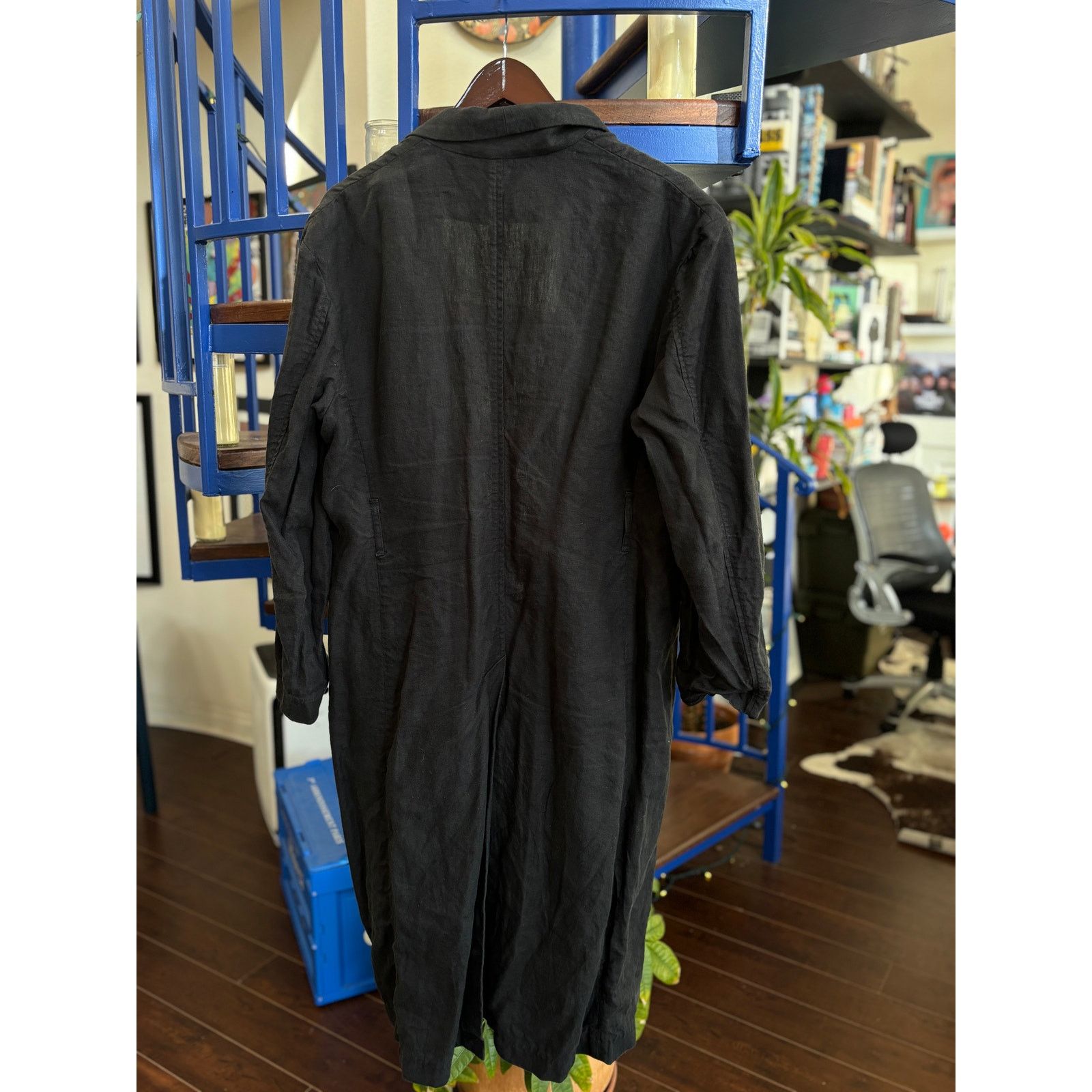 Steven Alan Steven Alan Black Linen Blend Long Jacket Size L Size US L / EU 52-54 / 3 - 2 Thumbnail