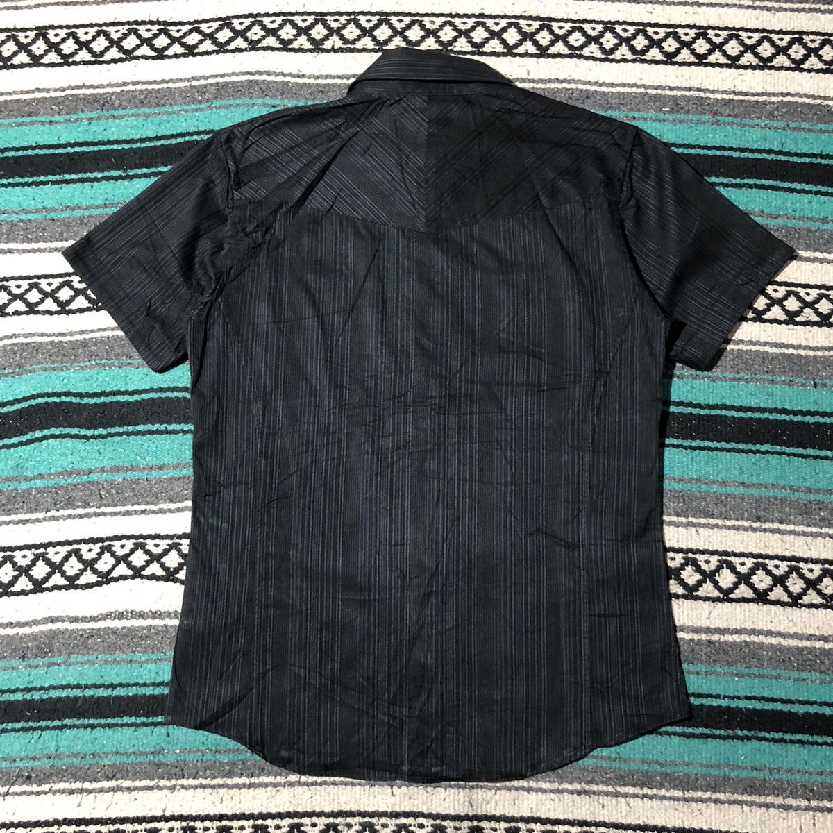 Issey Miyake Tete Homme by Issey Miyake Black Stripe Button Up Shirt Size US L / EU 52-54 / 3 - 6 Thumbnail